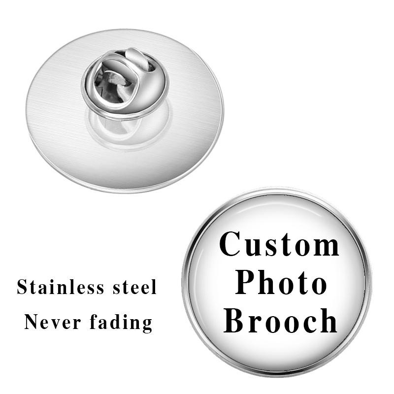 Personalized Photo Custom pictures Brooches Men Women Glass Cabochon Stainless Steel Backpack Lapel Button Badges Brooch Gift 12mm
Personalized Photo Custom pictures Brooches Men Women Glass Cabochon Stainless Steel Backpack Lapel Button Badges Brooch Gift 12mm