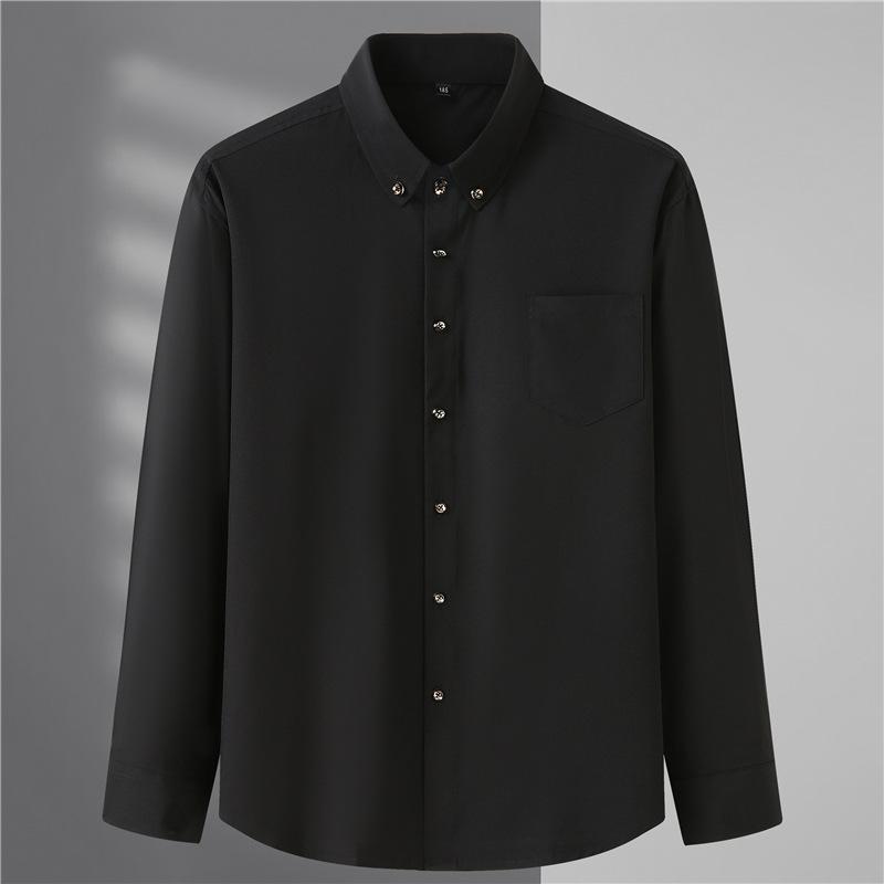 Свободные повседневные рубашки для мужчин, рубашки больших размеров с длинным рукавом, однотонные деловые мужские топы 8XL