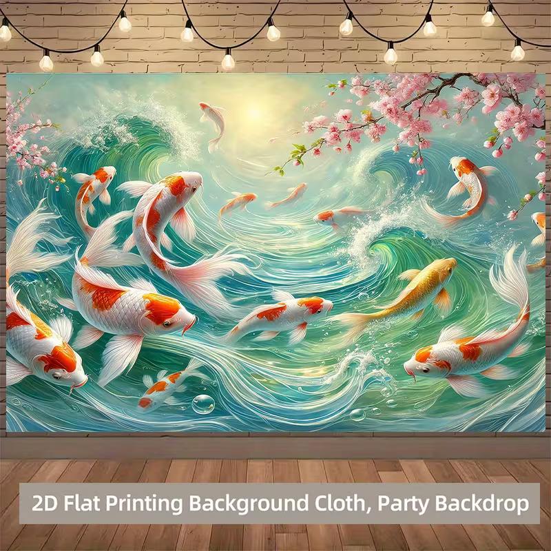 2D Printed Lucky Koi Backdrop Sakura Flowers Turquoise Water Party Photo Booth Background 47.2x31.5inch/120*80cm
2D Printed Lucky Koi Backdrop Sakura Flowers Turquoise Water Party Photo Booth Background 47.2x31.5inch/120*80cm