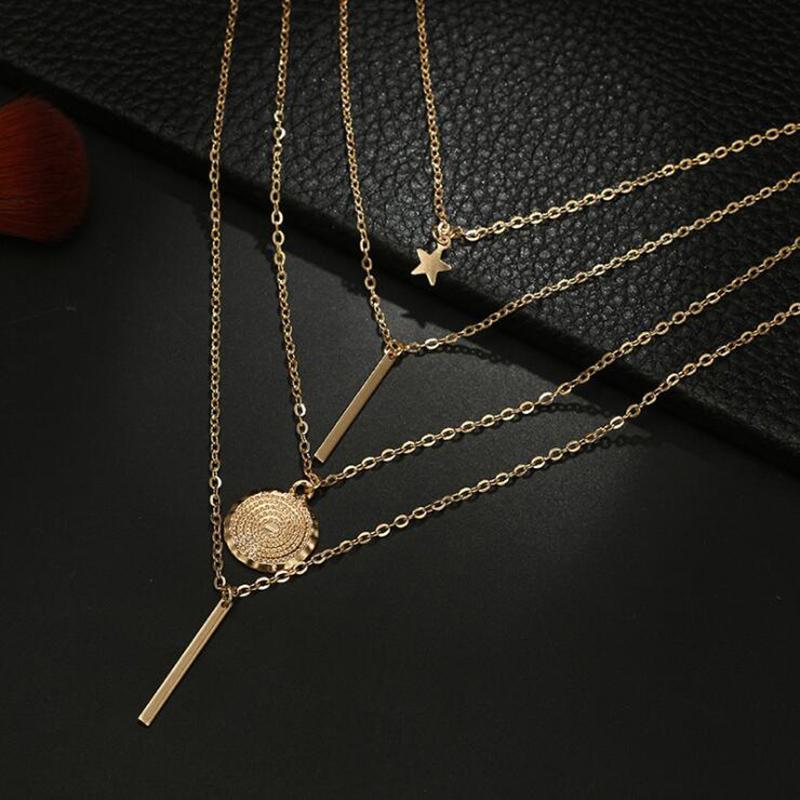 New Boho Multi-layer Pendant Necklace for Women Gold Color Star Pendants Metal Necklace Ethnic Sexy Necklace Collar золотой
New Boho Multi-layer Pendant Necklace for Women Gold Color Star Pendants Metal Necklace Ethnic Sexy Necklace Collar золотой