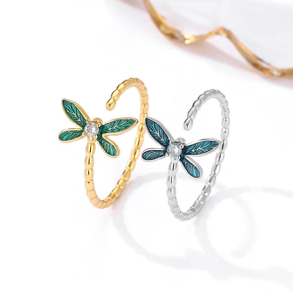 S925 Silver Dragonfly Epoxy Open Ring for Women - Trendy in Europe, America, Japan, and Korea Adjustable Open Size
S925 Silver Dragonfly Epoxy Open Ring for Women - Trendy in Europe, America, Japan, and Korea Adjustable Open Size