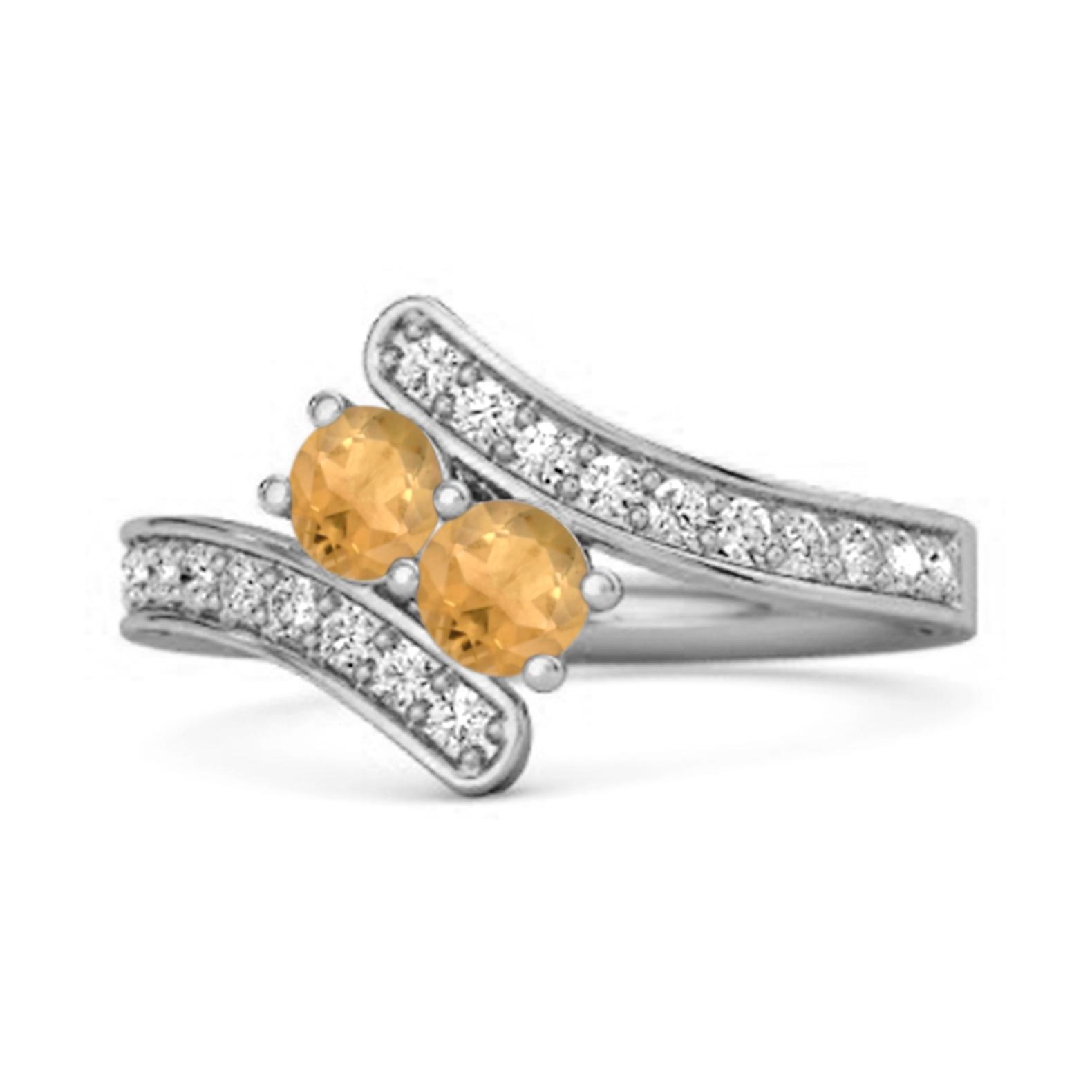 Citrine Double Row Bypass White Accent Ring- 925 Sterling Silver 7 білий
Citrine Double Row Bypass White Accent Ring- 925 Sterling Silver 7 білий