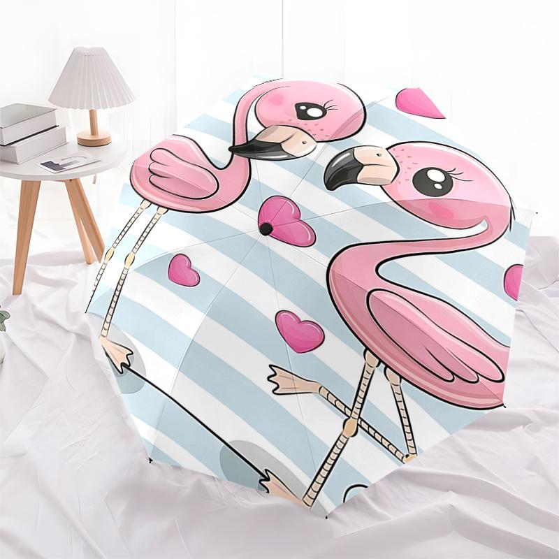 Romantic Pink Flamingo Heart Print Umbrella: Automatic Opening & Closing, Foldable Design, Outdoor Rain Protection for Fans and Travelers011
Romantic Pink Flamingo Heart Print Umbrella: Automatic Opening & Closing, Foldable Design, Outdoor Rain Protection for Fans and Travelers011