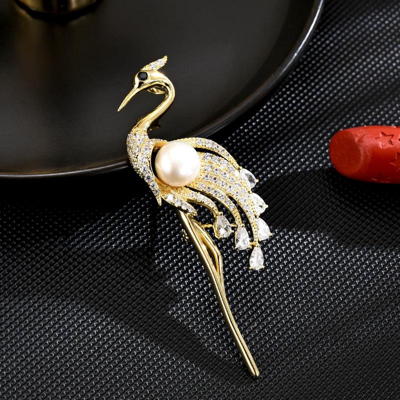 New Chinese Style Elegant Temperament Agile White Crane Danshui Imitation Pearl Coat Brooch Accessories
New Chinese Style Elegant Temperament Agile White Crane Danshui Imitation Pearl Coat Brooch Accessories