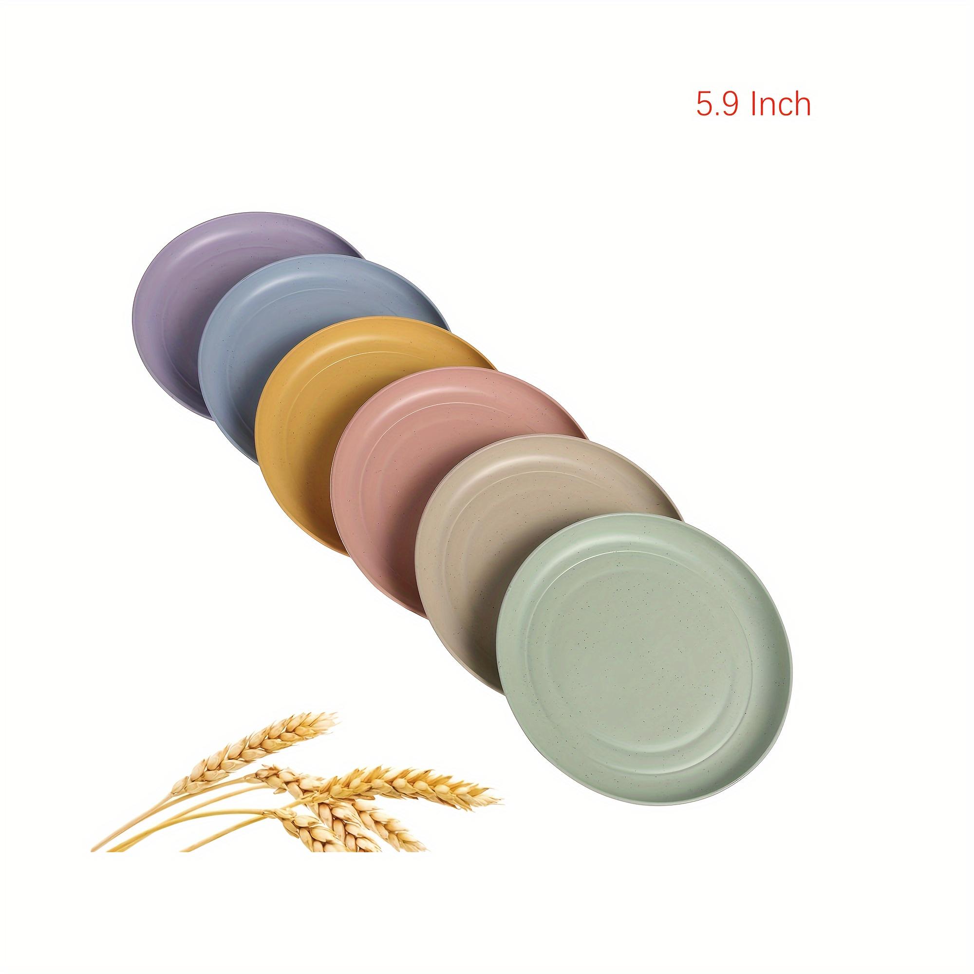 Пластиковый диск многоразового использования из 6 частей, 9-дюймовая нехрупкая легкая соломенная доска, кухонные принадлежности, пригодные для посудомоечной машины и микроволновой печи