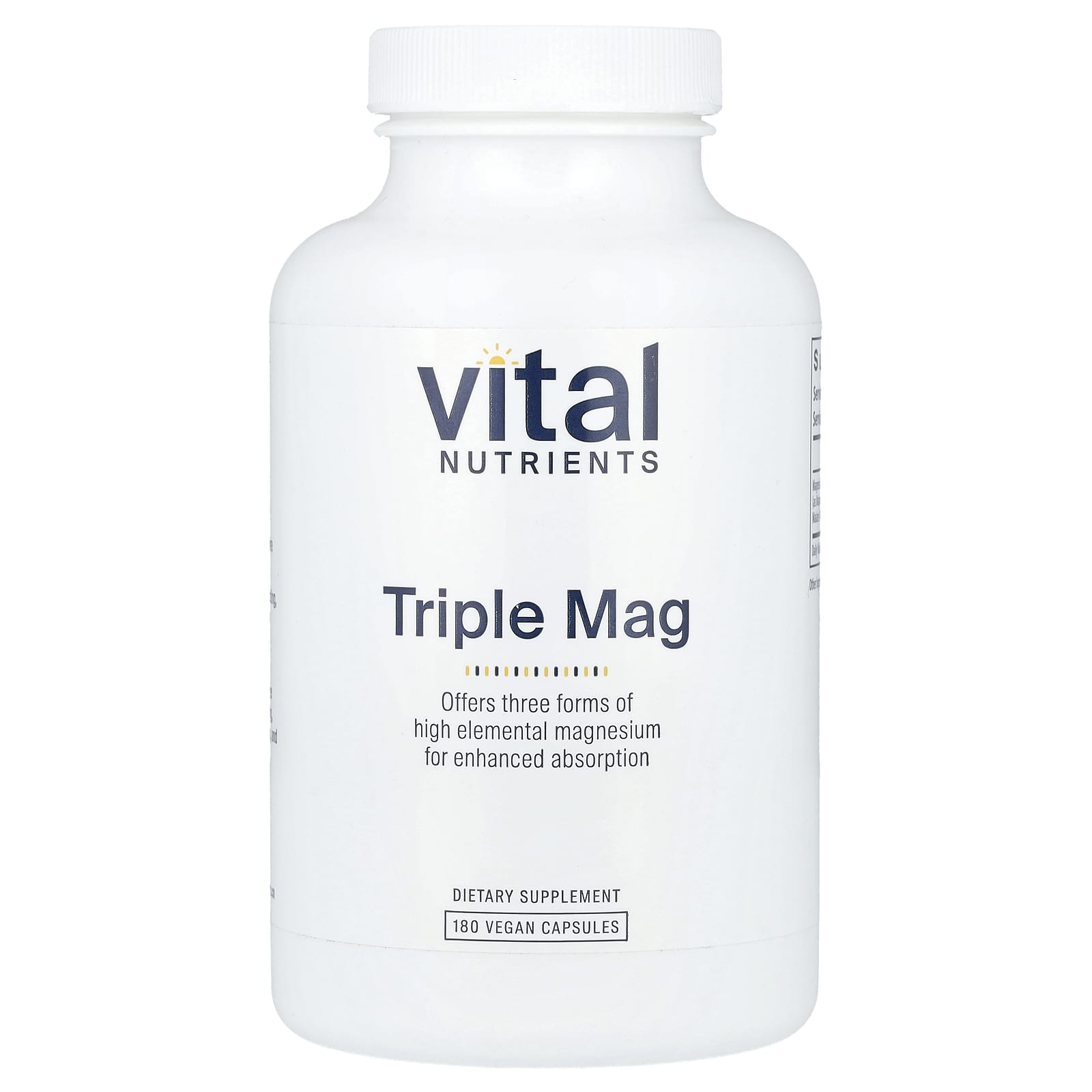 Vital Nutrients, Triple Magnesium, 180 Veggie Capsules
Vital Nutrients, Triple Magnesium, 180 Veggie Capsules