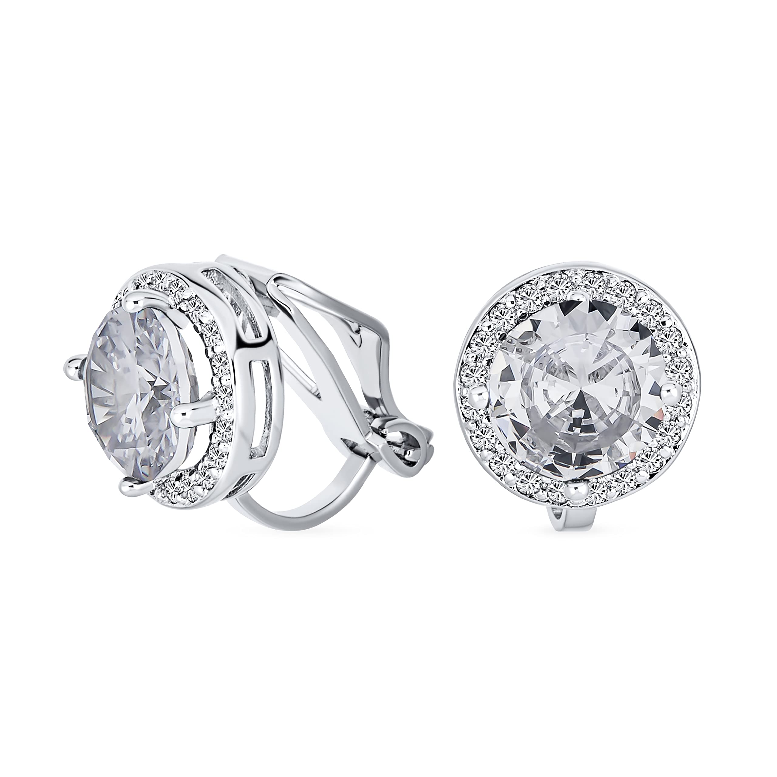 2CT Brilliant Cut Solitaire Round Cubic Zirconia CZ Halo Clip Stud Earrings for Women Silver Plated Brass Non-piercing
2CT Brilliant Cut Solitaire Round Cubic Zirconia CZ Halo Clip Stud Earrings for Women Silver Plated Brass Non-piercing
