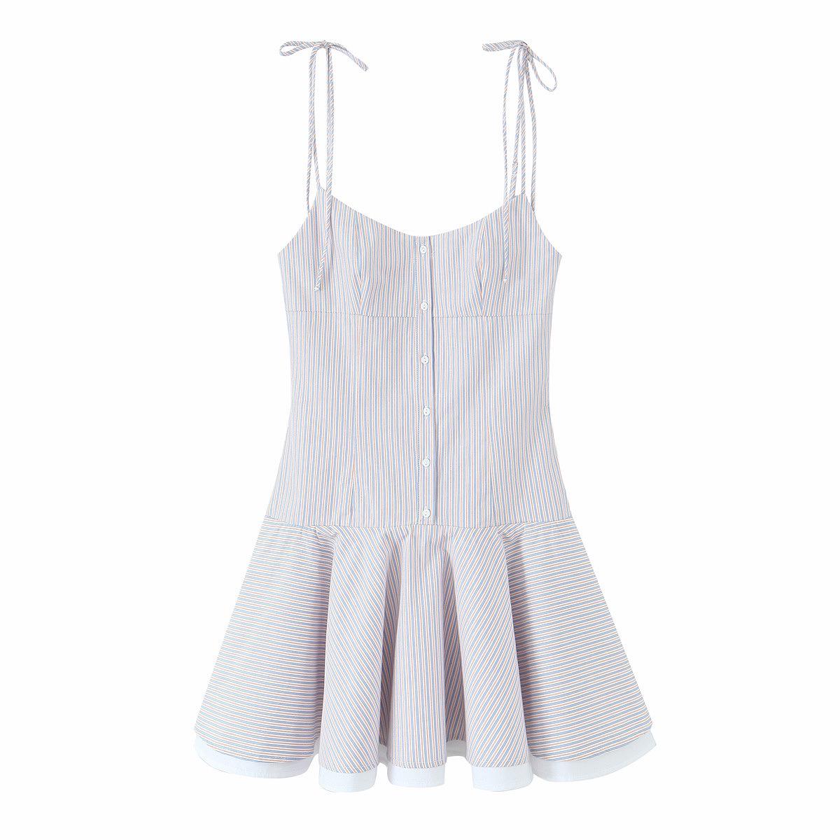 Весеннее платье-слинг в синюю полоску 2025 - Женский европейский и американский стиль Extra Small
Весеннее платье-слинг в синюю полоску 2025 - Женский европейский и американский стиль Extra Small