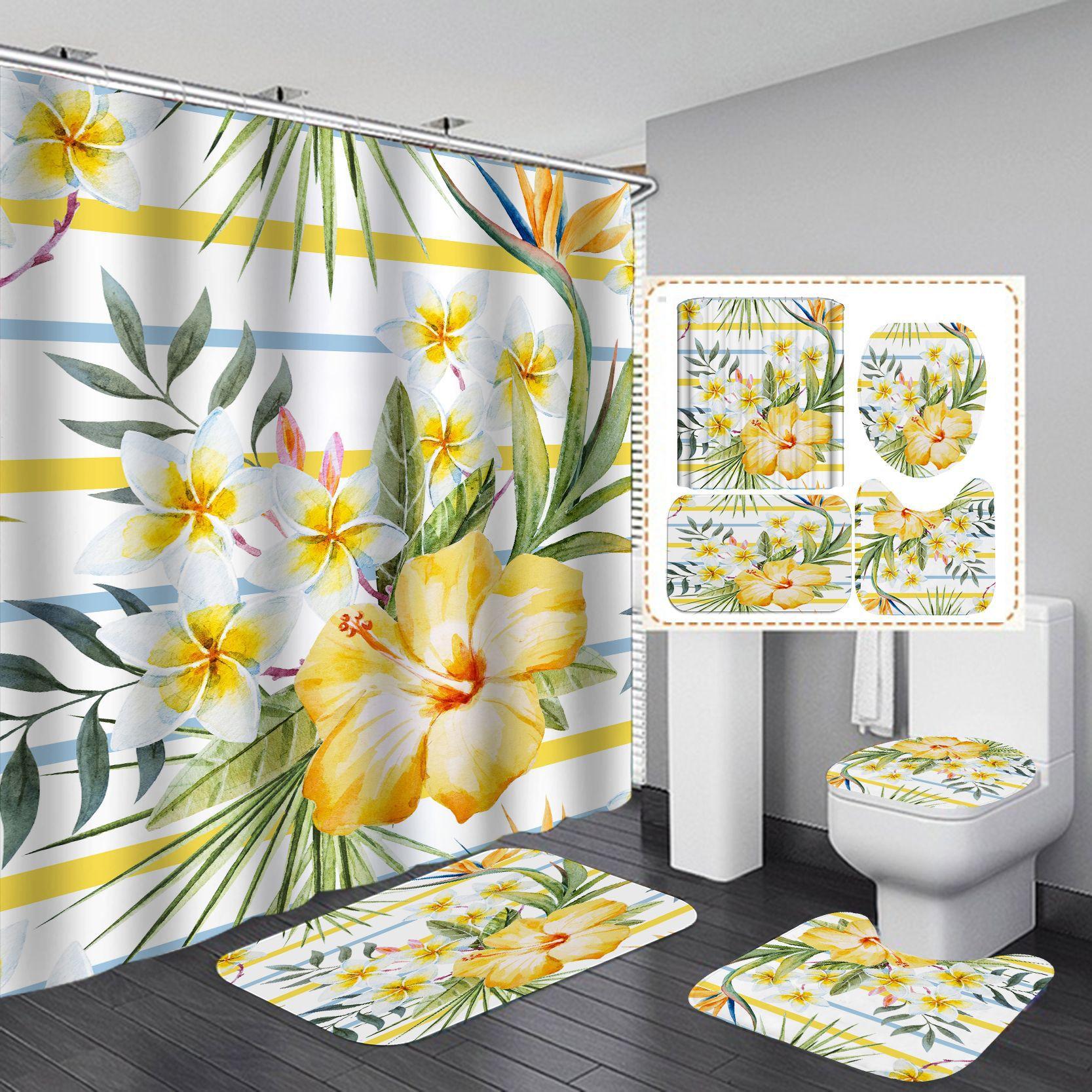 4Pcs Flower Series Набори завіс для душу для ванної кімнати Нековзкі килимки для ванної кімнати Кришка для унітазу Килимок для ванної кімнати 4Pcs
4Pcs Flower Series Набори завіс для душу для ванної кімнати Нековзкі килимки для ванної кімнати Кришка для унітазу Килимок для ванної кімнати 4Pcs