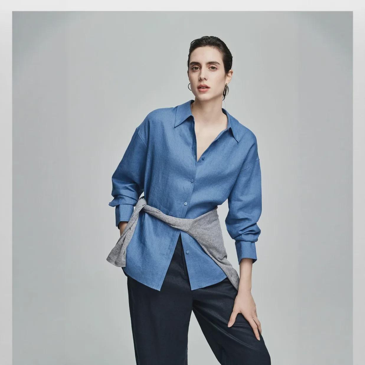 Women s Blue Linen Shirt - 2025 Spring/Summer Loose Blouse, Air Conditioning Layer, Classic Thin Jacket, Casual Tide Top Large
Women s Blue Linen Shirt - 2025 Spring/Summer Loose Blouse, Air Conditioning Layer, Classic Thin Jacket, Casual Tide Top Large