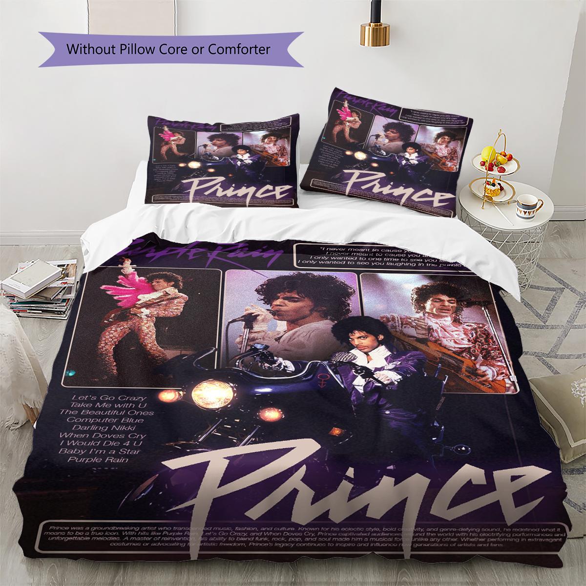 Prince Purple Rain Pattern Bedding Quilt Set Quilt Cover Pillowcase Home Decoration Gift (1 * duvet cover + 2 * pillowcase, without core) 200x220cm
Prince Purple Rain Pattern Bedding Quilt Set Quilt Cover Pillowcase Home Decoration Gift (1 * duvet cover + 2 * pillowcase, without core) 200x220cm