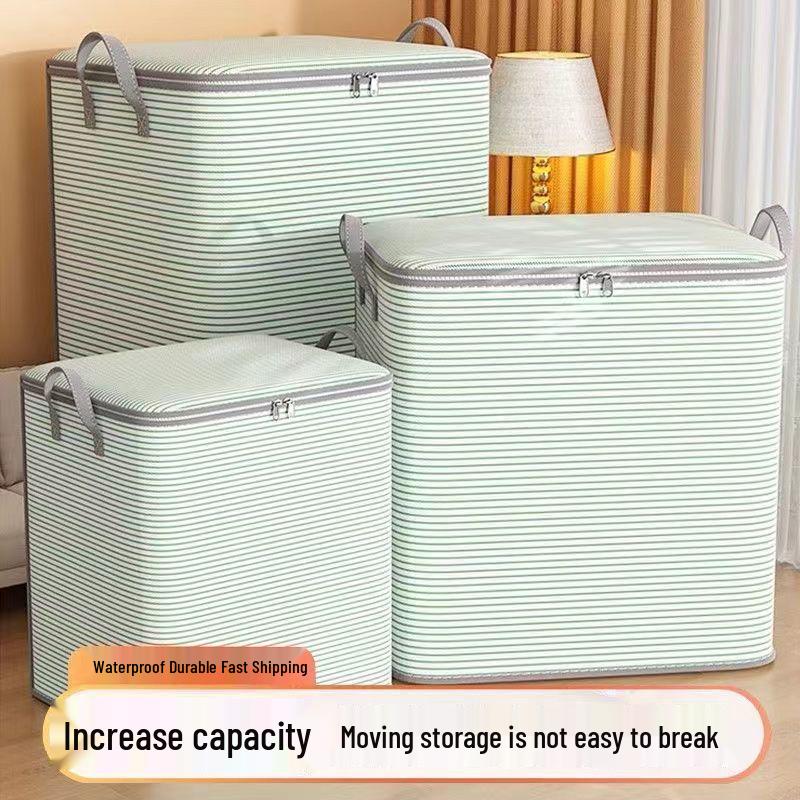 Large Capacity Dustproof Storage Bag for Quilts and Clothes 110L Striped Green Large 40x50x50cm
Large Capacity Dustproof Storage Bag for Quilts and Clothes 110L Striped Green Large 40x50x50cm