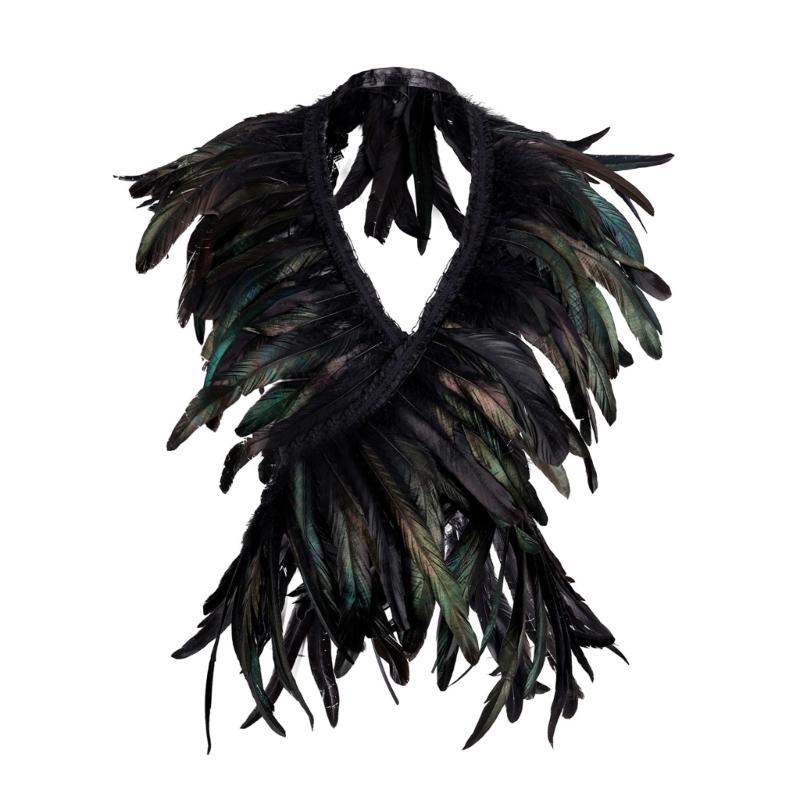 Gothic Feather Collar With Lightweight Design Scarf Shoulder Wrap Cape For Cosplay Halloween And Stage Performances чорний
Gothic Feather Collar With Lightweight Design Scarf Shoulder Wrap Cape For Cosplay Halloween And Stage Performances чорний
