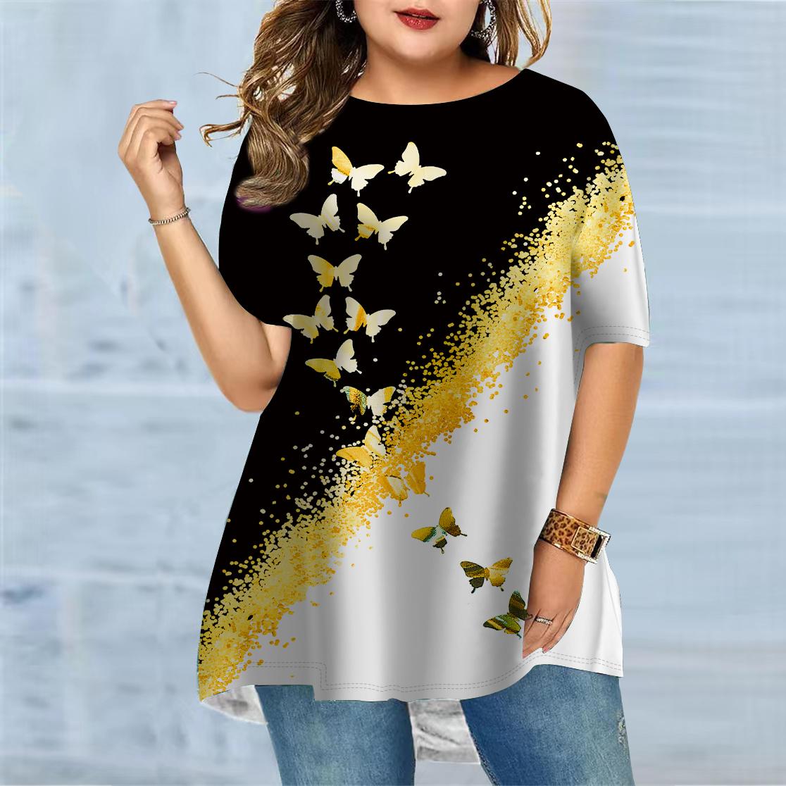 Плюс Размер Женская летняя темно-синяя футболка с принтом бабочек, удобная с короткими рукавами и круглым вырезом, повседневная мешковатая футболка средней длины 8XL жёлтый
Плюс Размер Женская летняя темно-синяя футболка с принтом бабочек, удобная с короткими рукавами и круглым вырезом, повседневная мешковатая футболка средней длины 8XL жёлтый