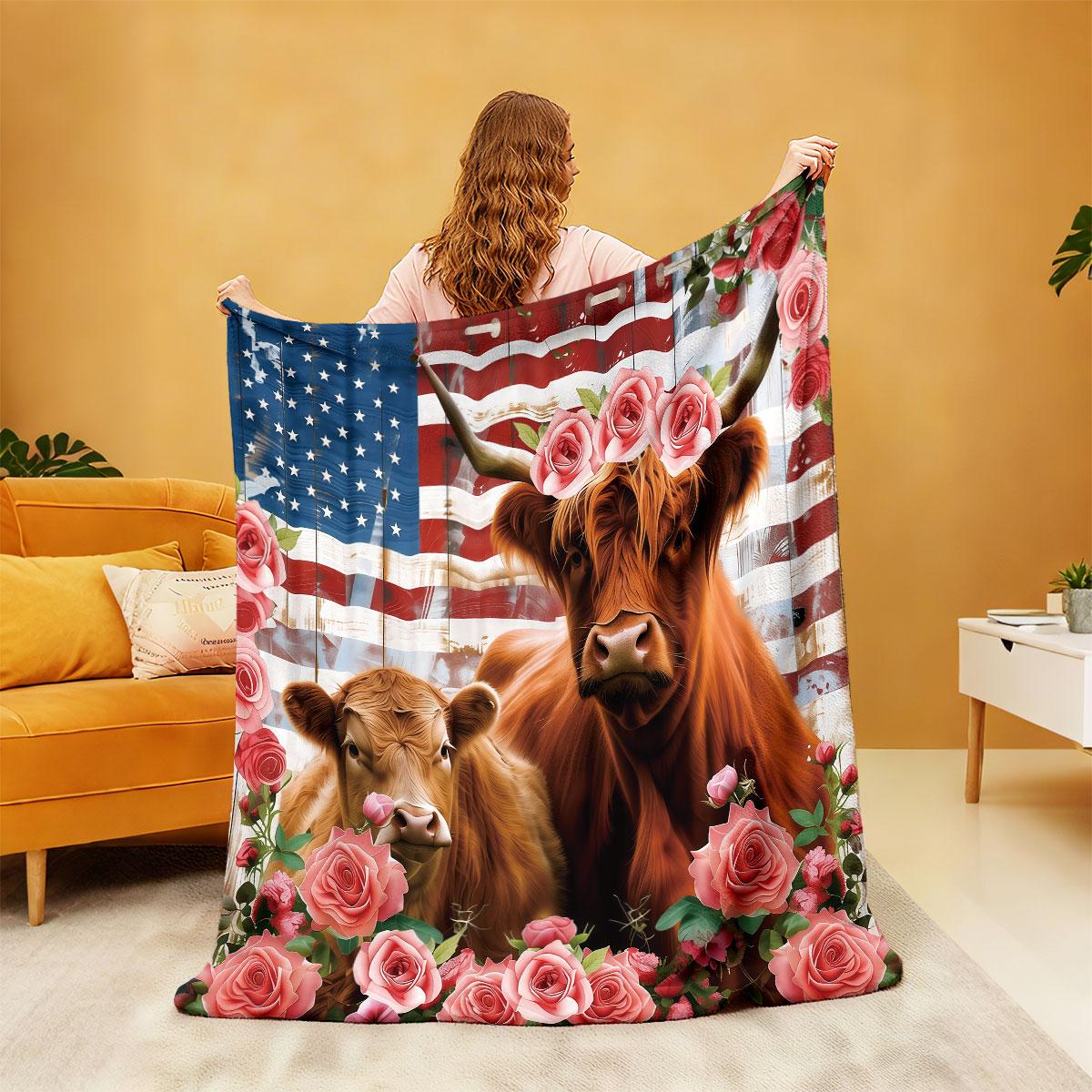 1pc Flower Highland Cow Printed Flannel Blanket Multi Size Casual Napping Soft Cover Carpet Machine Washable 75x100cm (30x40inch)
1pc Flower Highland Cow Printed Flannel Blanket Multi Size Casual Napping Soft Cover Carpet Machine Washable 75x100cm (30x40inch)