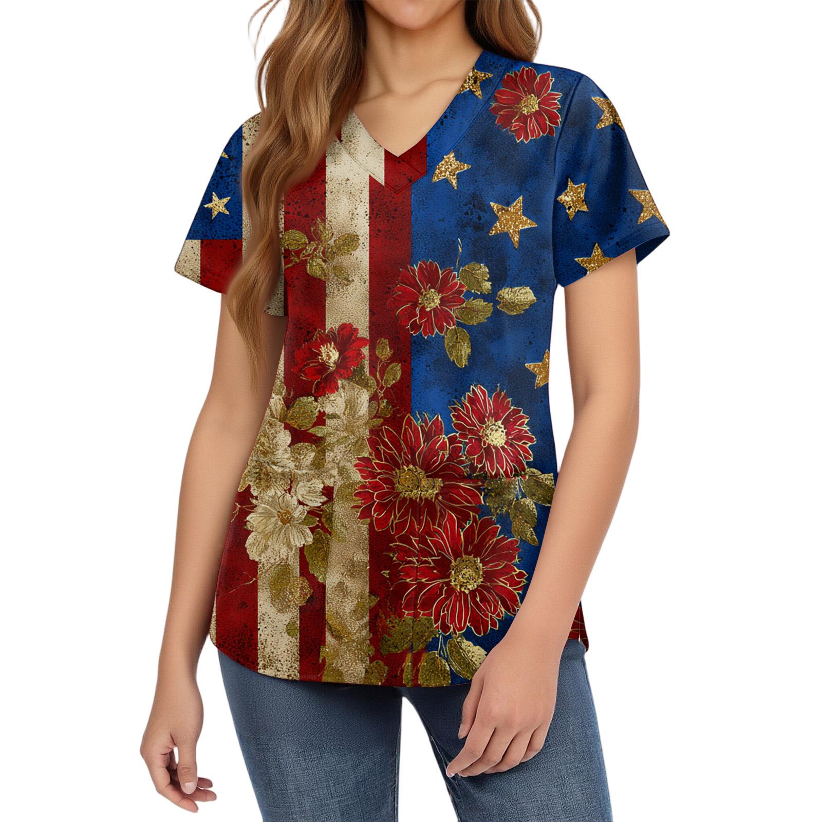 Women s fashionable V-neck short-sleeved work uniform with pockets, print top, caregiver uniform. M Темно-синій
Women s fashionable V-neck short-sleeved work uniform with pockets, print top, caregiver uniform. M Темно-синій