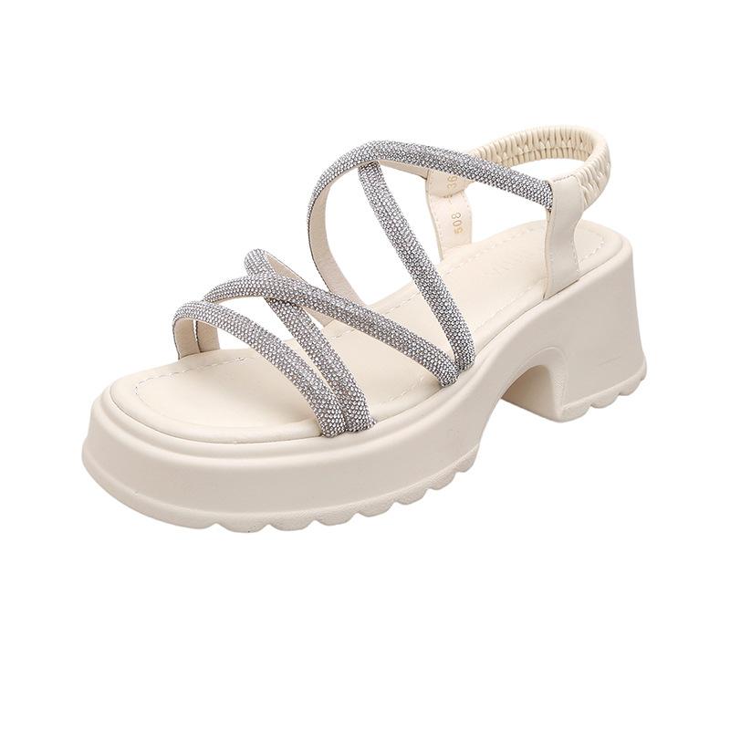 Новые летние универсальные сексуальные сандалии с тонкими ремешками, украшенные сверкающими бриллиантами, на толстой подошве и толстом каблуке, удобная женская обувь 39 бежевый
Новые летние универсальные сексуальные сандалии с тонкими ремешками, украшенные сверкающими бриллиантами, на толстой подошве и толстом каблуке, удобная женская обувь 39 бежевый