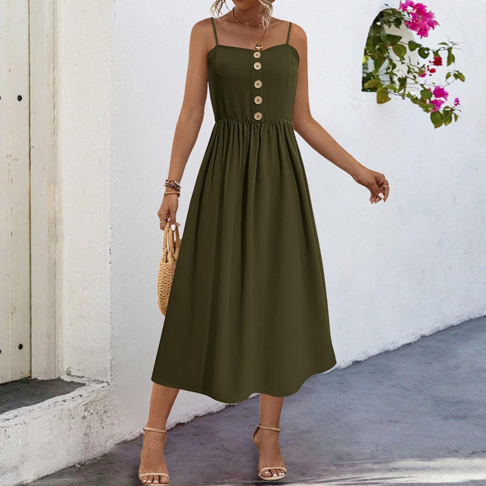 Женское модное однотонное платье-комбинация без рукавов с высокой талией XL
Женское модное однотонное платье-комбинация без рукавов с высокой талией XL