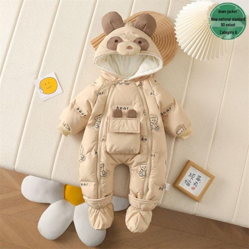 2025 Winter White Duck Down Baby Jumpsuit - Velvet-Lined Warm Bodysuit for Kids 73 cm
2025 Winter White Duck Down Baby Jumpsuit - Velvet-Lined Warm Bodysuit for Kids 73 cm
