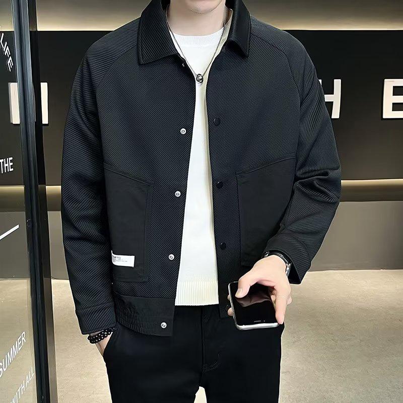 Мужская модная повседневная рабочая куртка в корейском стиле - короткая, свободного кроя с тонкими лацканами L чёрный
Мужская модная повседневная рабочая куртка в корейском стиле - короткая, свободного кроя с тонкими лацканами L чёрный