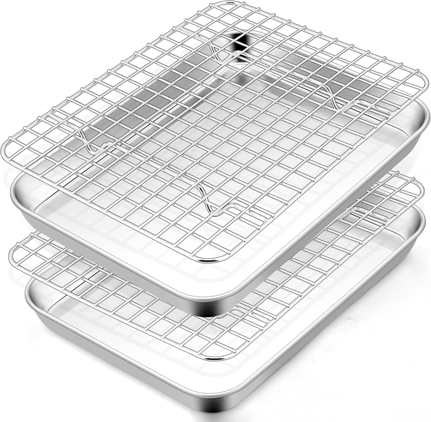 Toaster Oven Pan with Rack Set, 9 x 7 x 1 Inch Stainless Steel Mini Baking Pan Tray with Grid Rack for Baking Roasting C United States
Toaster Oven Pan with Rack Set, 9 x 7 x 1 Inch Stainless Steel Mini Baking Pan Tray with Grid Rack for Baking Roasting C United States