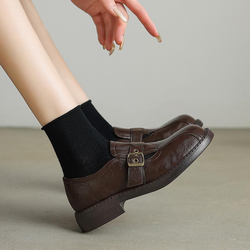 Sheepskin model~ British thick heel loafers women s retro casual versatile commuter belt buckle black small leather shoes single shoes 40 коричневый
Sheepskin model~ British thick heel loafers women s retro casual versatile commuter belt buckle black small leather shoes single shoes 40 коричневый
