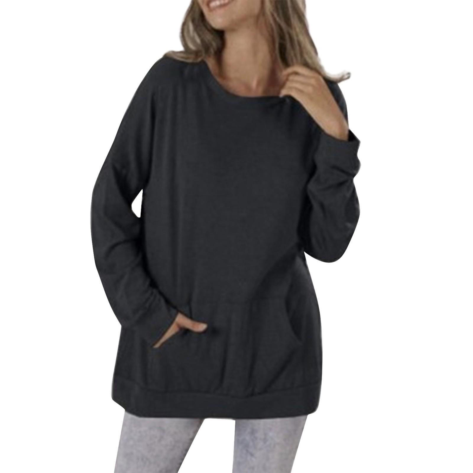 Женские топы осень-зима, женская толстовка с длинным рукавом, повседневная, с круглым вырезом, свободный крой, топы-поло L чёрный
Женские топы осень-зима, женская толстовка с длинным рукавом, повседневная, с круглым вырезом, свободный крой, топы-поло L чёрный