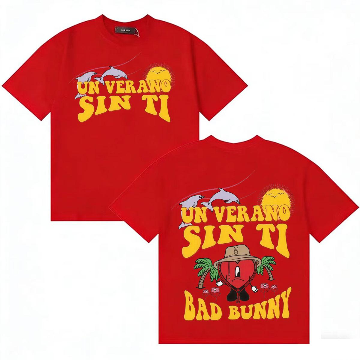 Bad Bunny UN VERANO SIN TI Classic Graphic Unisex T Shirt Unisex Hip Hop T Shirts Album Double Sided Print ONeck Short Sleeve Tee S
Bad Bunny UN VERANO SIN TI Classic Graphic Unisex T Shirt Unisex Hip Hop T Shirts Album Double Sided Print ONeck Short Sleeve Tee S