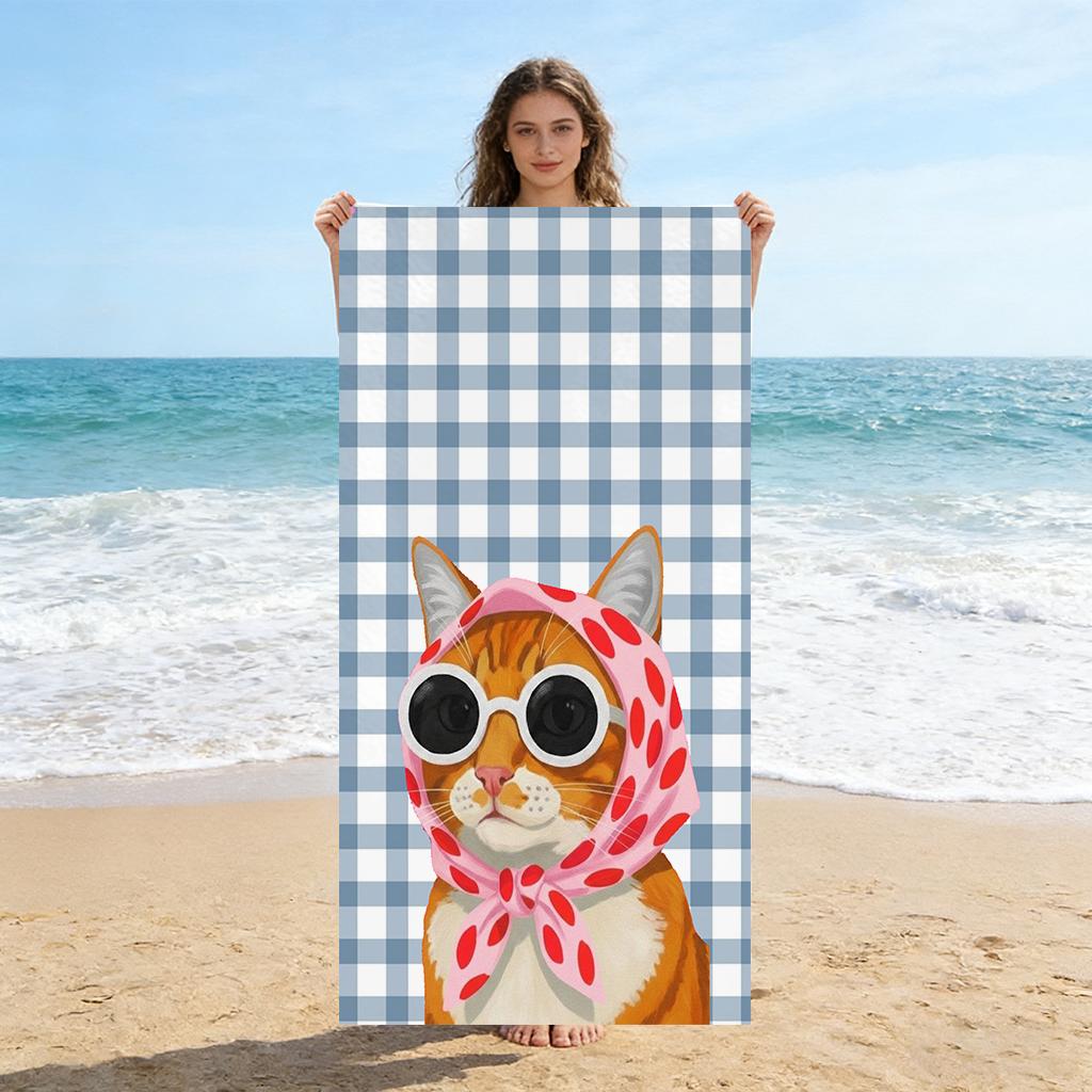 A Cartoon Cat Wearing Headscarf Beach Towel Quick-drying Towel Suitable for Seaside Pool Camping Vacation Yoga For Family Friend W30*H60(CM)
A Cartoon Cat Wearing Headscarf Beach Towel Quick-drying Towel Suitable for Seaside Pool Camping Vacation Yoga For Family Friend W30*H60(CM)