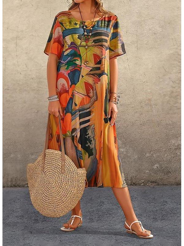 2023 Европейское и американское летнее повседневное платье макси свободного кроя с короткими рукавами и принтом для пляжа 5XL жёлтый
2023 Европейское и американское летнее повседневное платье макси свободного кроя с короткими рукавами и принтом для пляжа 5XL жёлтый