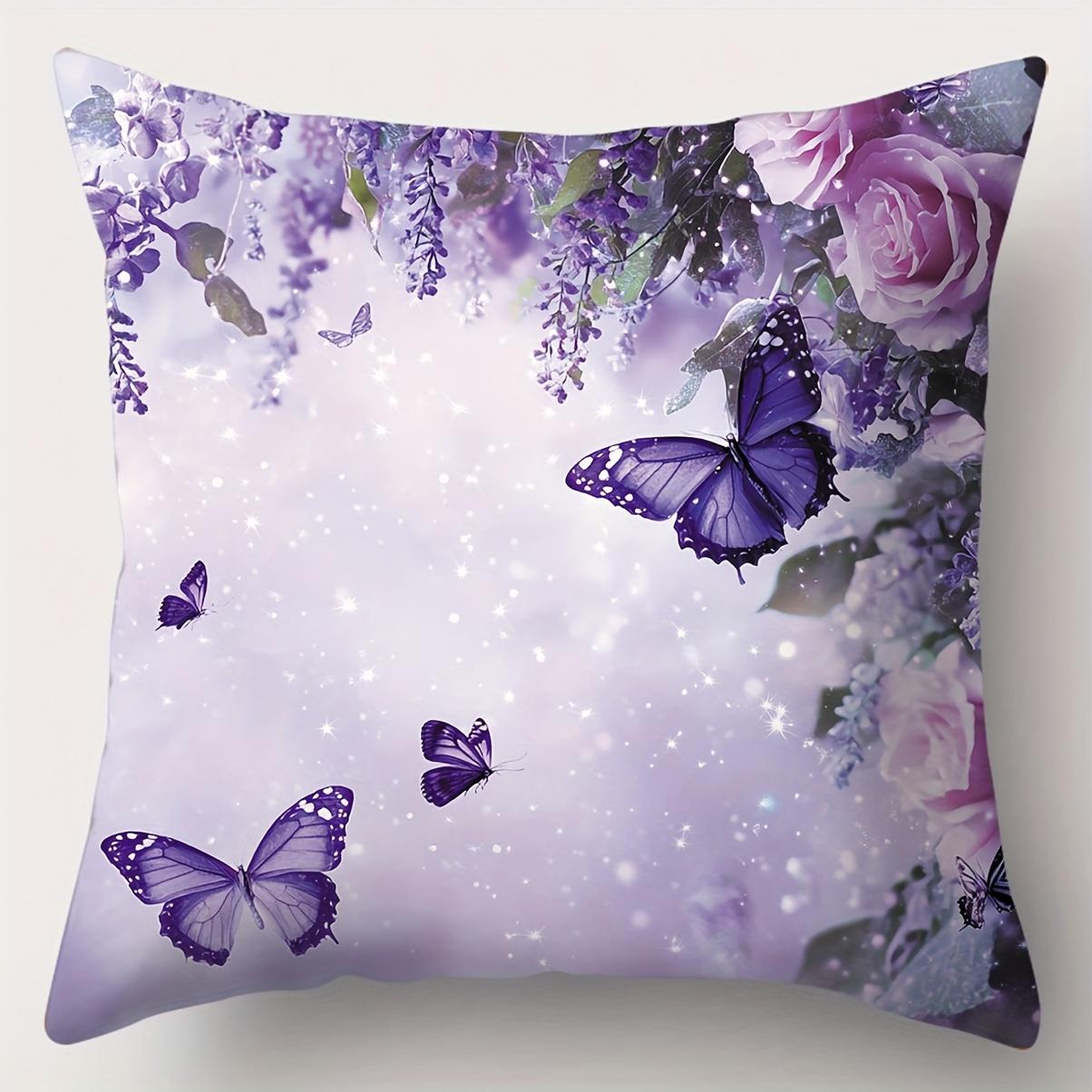 Purple Butterflies And Pink Roses Printed Cushion Covers Polyester pillowcase, sofa decorative cushion cov Headboard Pillow 45x45cm
Purple Butterflies And Pink Roses Printed Cushion Covers Polyester pillowcase, sofa decorative cushion cov Headboard Pillow 45x45cm