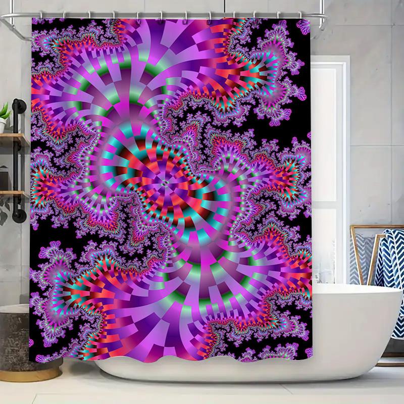 Stylish Vibrant Shower Curtain For Bathroom Decor Fractal Design In Pink, Purple, Green Blue Colors W60H190(CM)-1 Pcs
Stylish Vibrant Shower Curtain For Bathroom Decor Fractal Design In Pink, Purple, Green Blue Colors W60H190(CM)-1 Pcs