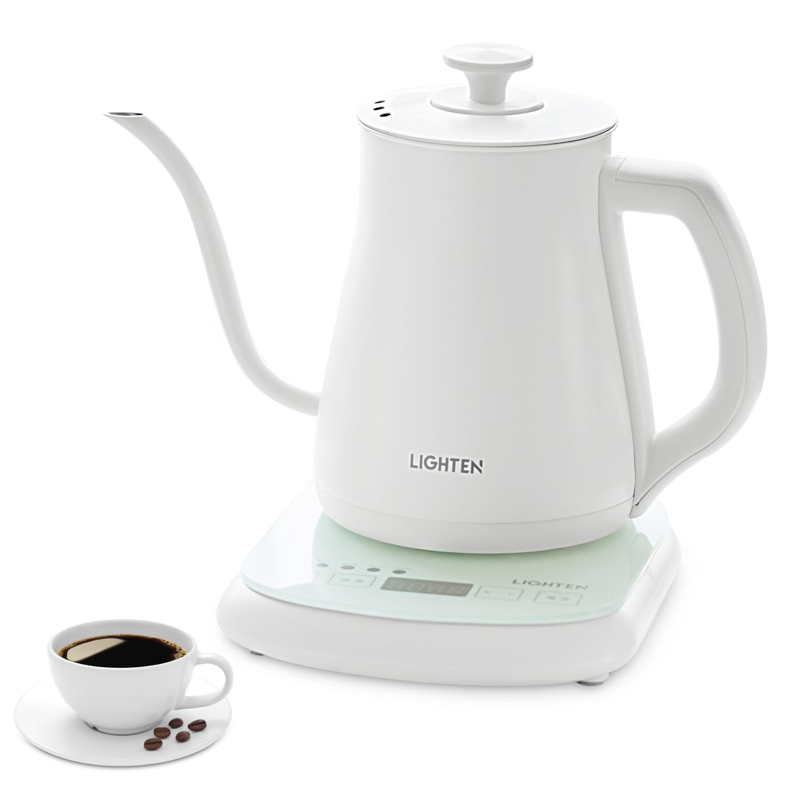 Electric Kettle Coffee with Temperature Adjustment Heat Retention Function Coffee Pot Gooseneck Electric Pot 800ml Drip Kettle 1000W Water Boiler білий
Electric Kettle Coffee with Temperature Adjustment Heat Retention Function Coffee Pot Gooseneck Electric Pot 800ml Drip Kettle 1000W Water Boiler білий