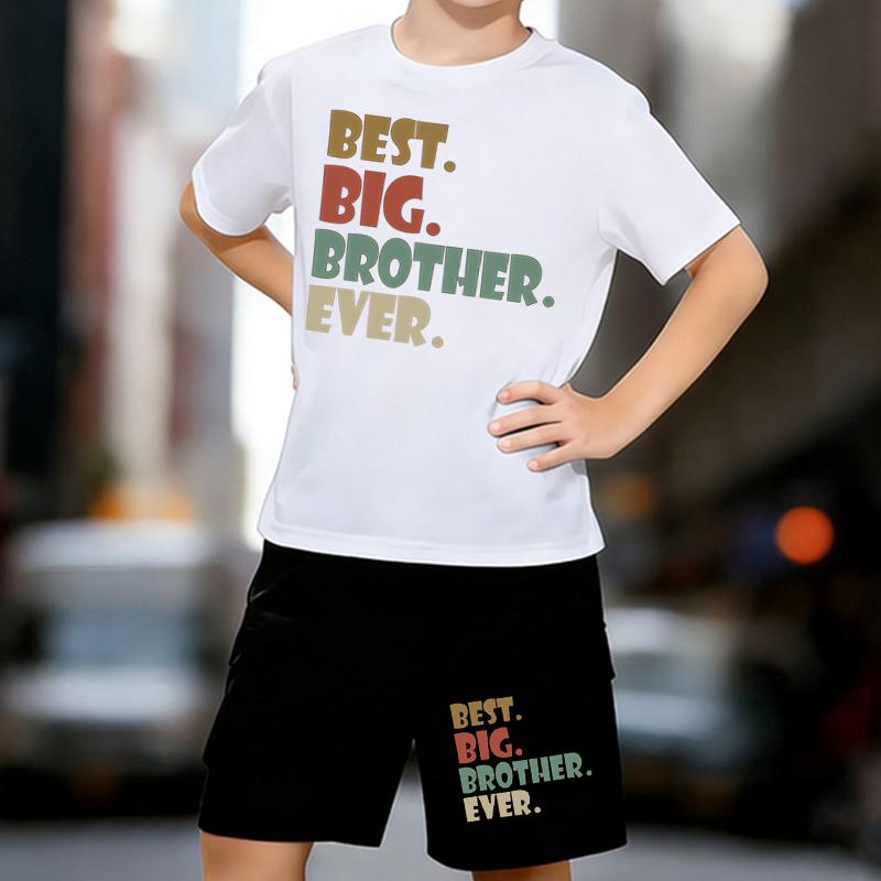 Boys 2 Piece Nice Big Brother Print Outfit, Short Sleeve T-Shirt and Shorts Set for Kids Age 5-14, Black and White Sporty Casual Summer Clothes 13-14 Years
Boys 2 Piece Nice Big Brother Print Outfit, Short Sleeve T-Shirt and Shorts Set for Kids Age 5-14, Black and White Sporty Casual Summer Clothes 13-14 Years