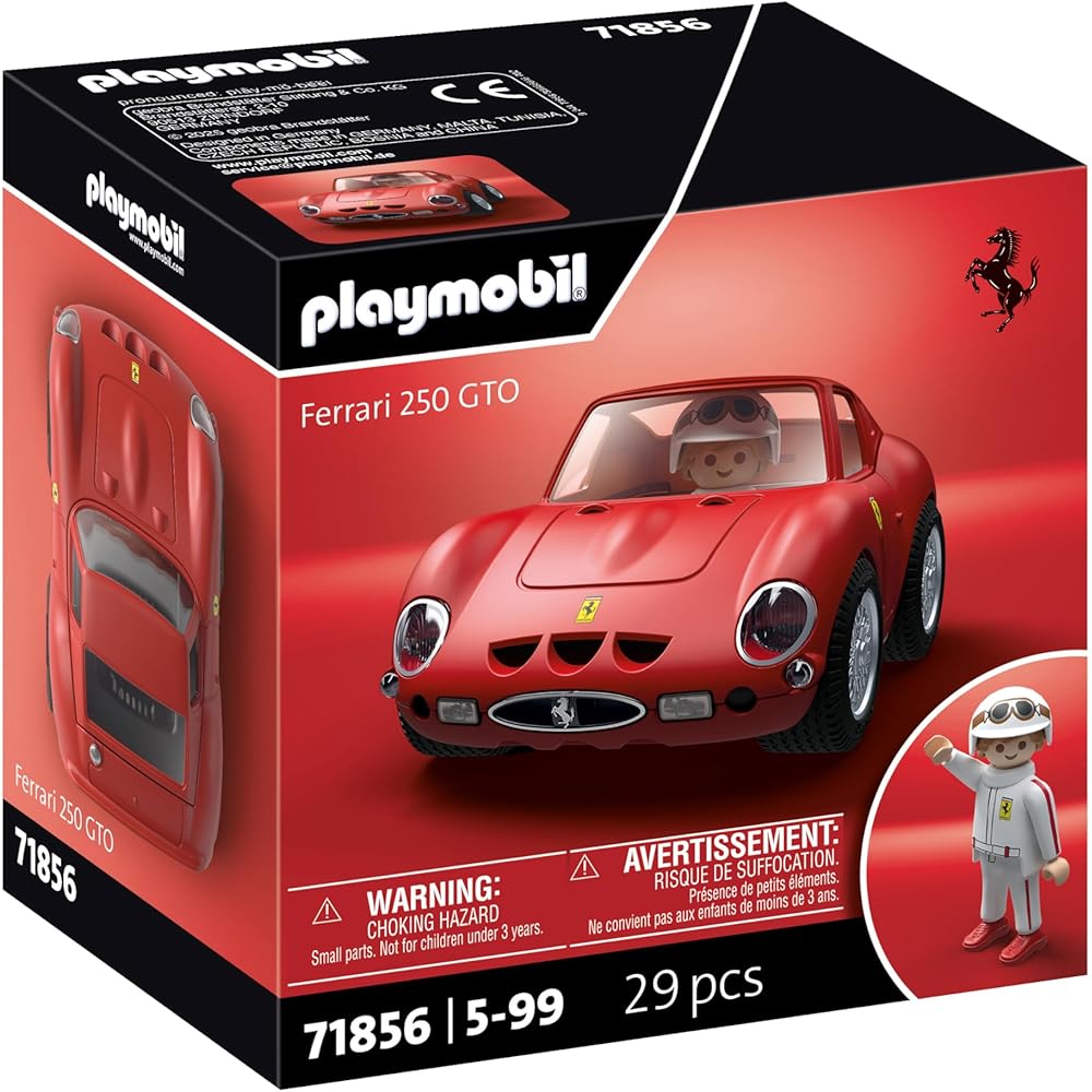 Playmobil Ferrari 250 GTO Toy Car Set with Detailed Design and Accessories
Playmobil Ferrari 250 GTO Toy Car Set with Detailed Design and Accessories