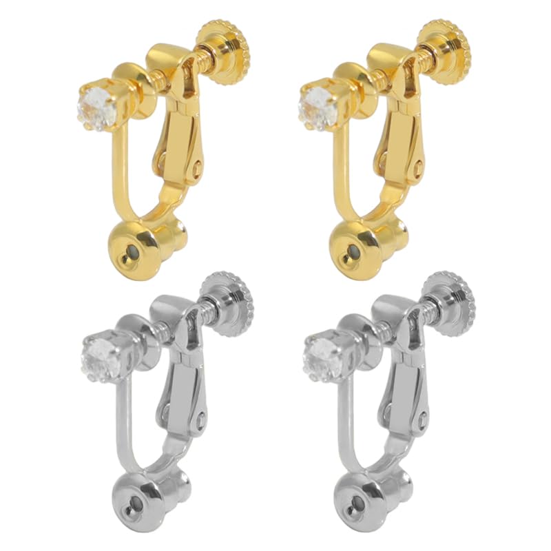 ALLVD Earring converter 2 color set (4 pieces) Screw type holeless earrings Gold and silver 2 types of earring parts Women s
ALLVD Earring converter 2 color set (4 pieces) Screw type holeless earrings Gold and silver 2 types of earring parts Women s