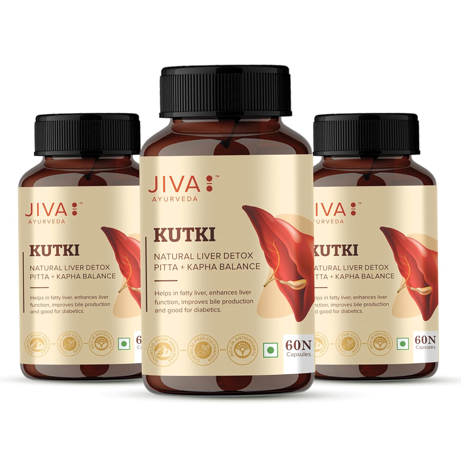 Jiva Kutki Capsules Liver Support Detox 60 Caps Pack of 3 Natural Ayurvedic Supplement for Health
Jiva Kutki Capsules Liver Support Detox 60 Caps Pack of 3 Natural Ayurvedic Supplement for Health