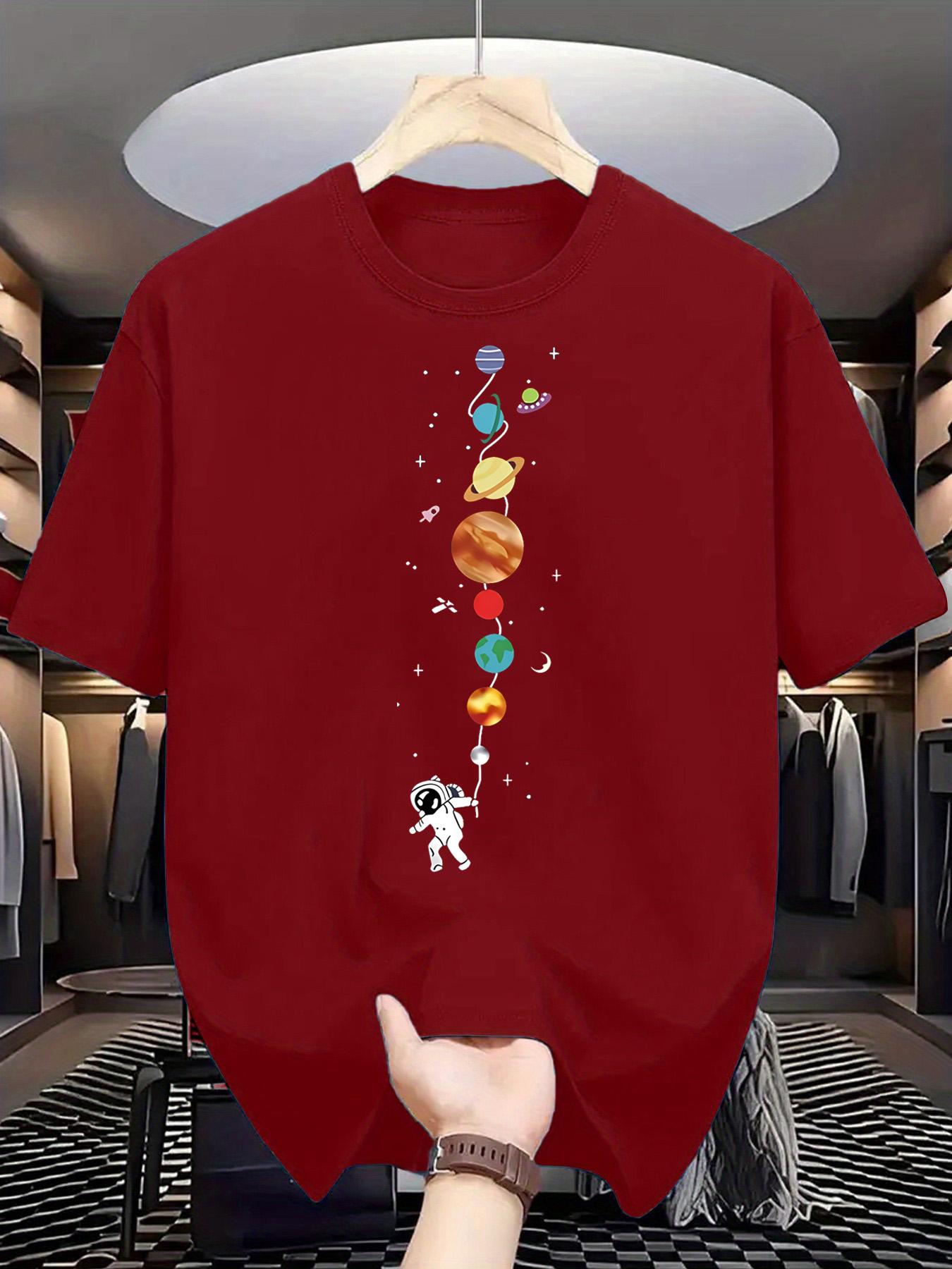 Men s summer 100% pure cotton astronaut planet graphic printed fashionable casual sports loose round neck short sleeved T-shirt S
Men s summer 100% pure cotton astronaut planet graphic printed fashionable casual sports loose round neck short sleeved T-shirt S