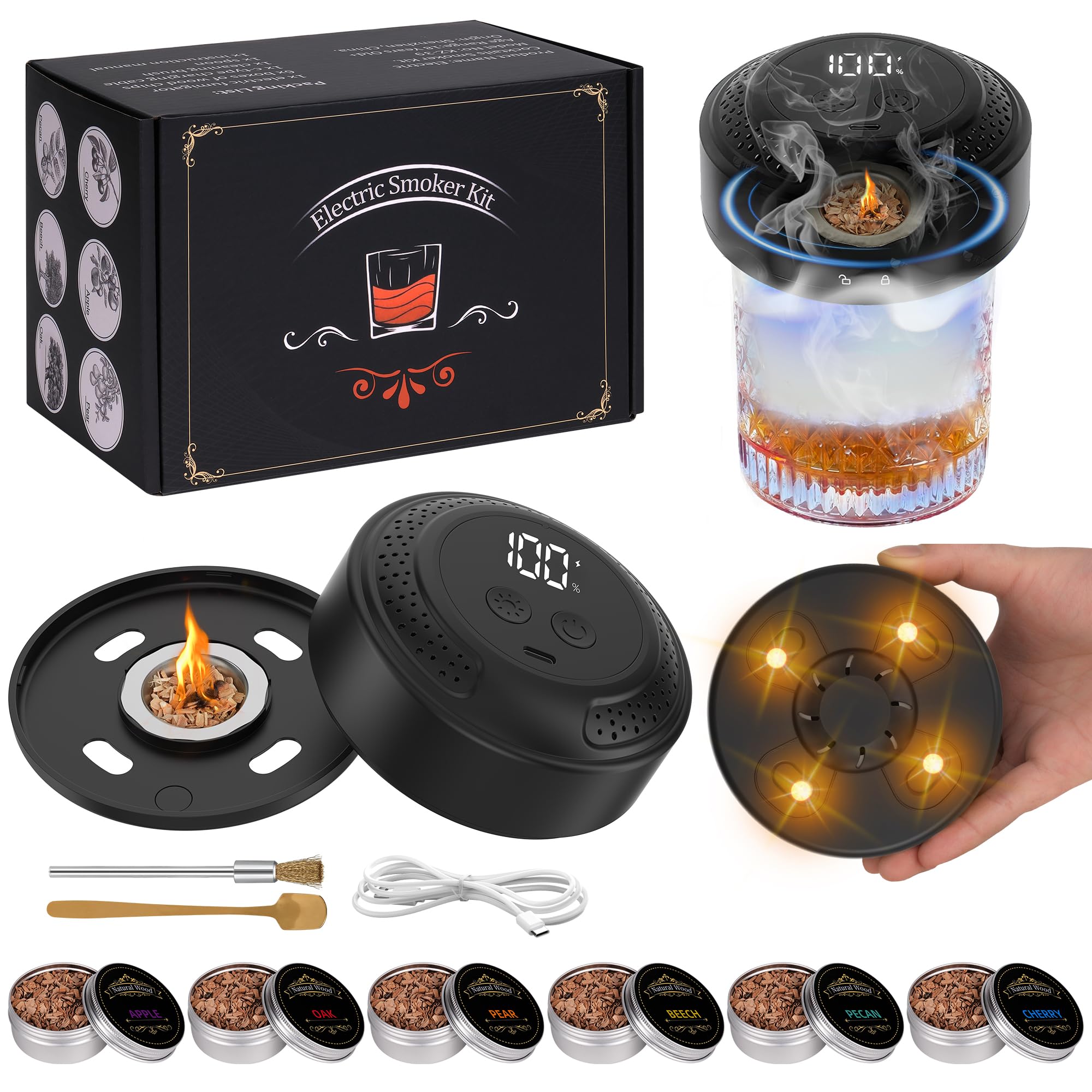 Glass Top Smoker, Electric Home Smoker, Whiskey Smoker, Cocktail Smoker, 6-Color Ambient Light, Smoke Machine, Whiskey Smoker Set, Japanese Instructio
Glass Top Smoker, Electric Home Smoker, Whiskey Smoker, Cocktail Smoker, 6-Color Ambient Light, Smoke Machine, Whiskey Smoker Set, Japanese Instructio