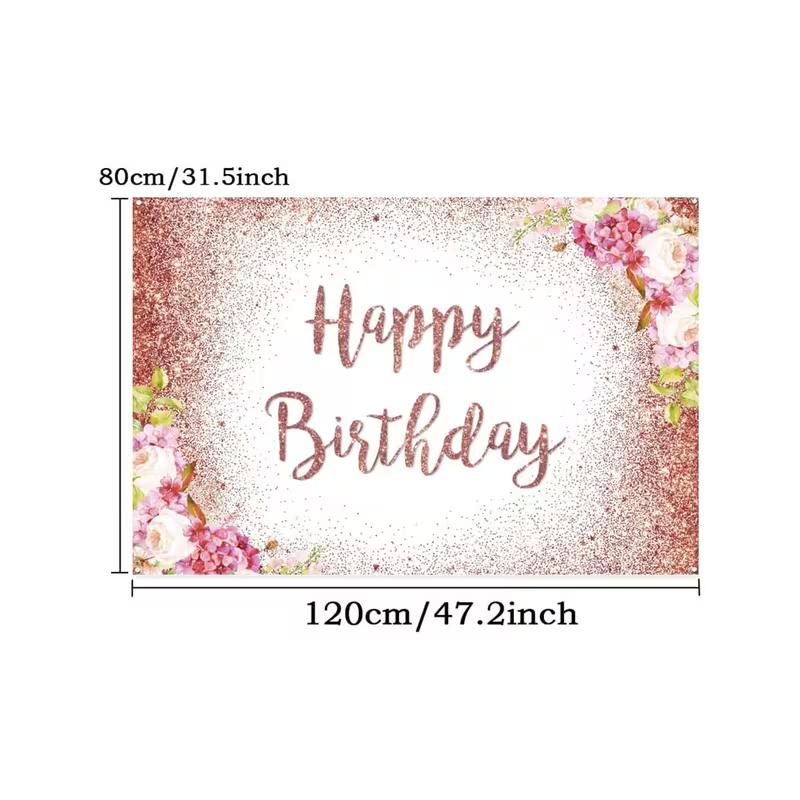 2D Rose Gold Happy Birthday Backdrop, Floral Party Photo Background 47.2x31.5inch/120*80cm
2D Rose Gold Happy Birthday Backdrop, Floral Party Photo Background 47.2x31.5inch/120*80cm