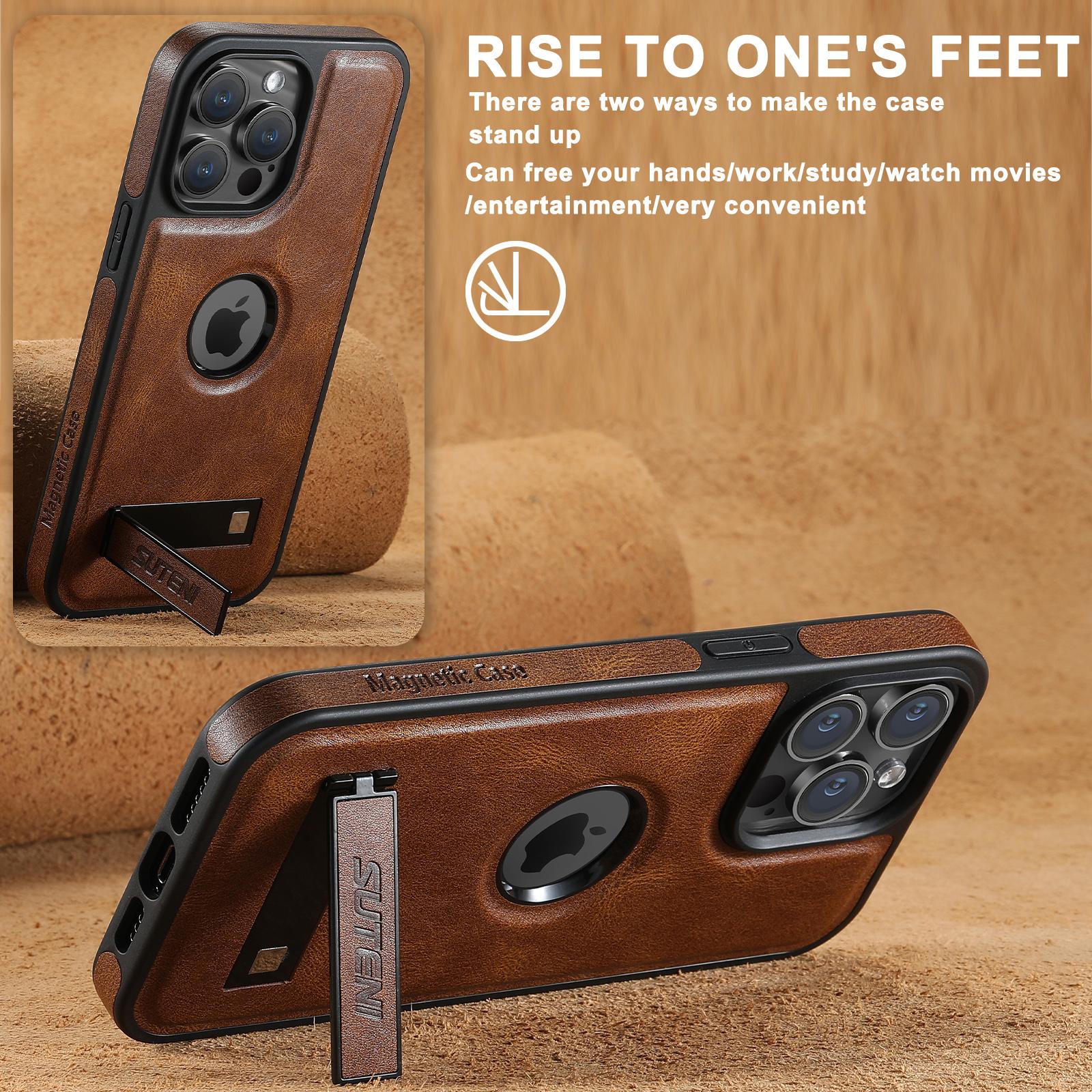 SUTENI G2 For iPhone 13 Pro Magnetic Case Leather Phone Back Cover Waxy Texture Invisible Kickstand Brown
SUTENI G2 For iPhone 13 Pro Magnetic Case Leather Phone Back Cover Waxy Texture Invisible Kickstand Brown