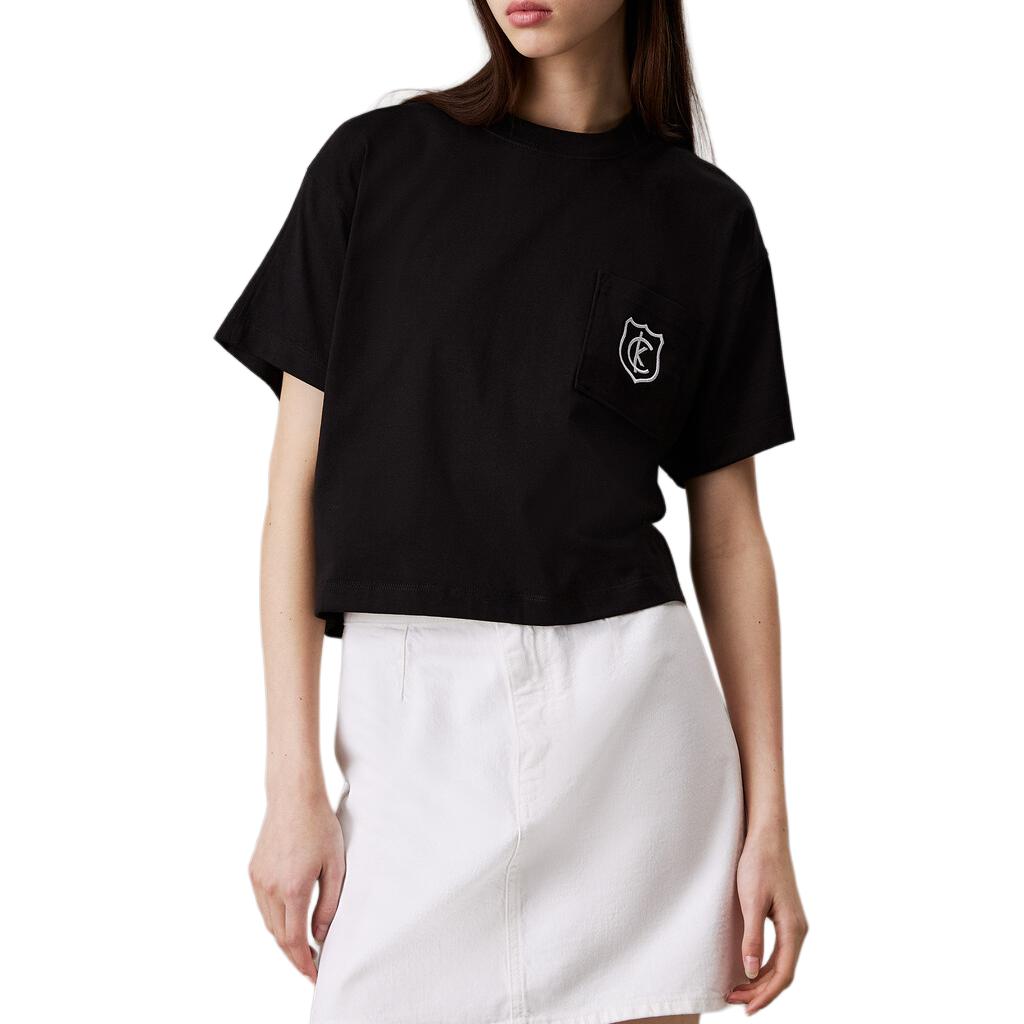 Calvin Klein Minimalist Comfortable Versatile Loose Pocket Short Sleeve T-Shirt Women tops Black 47B847G-UB1 M
Calvin Klein Minimalist Comfortable Versatile Loose Pocket Short Sleeve T-Shirt Women tops Black 47B847G-UB1 M