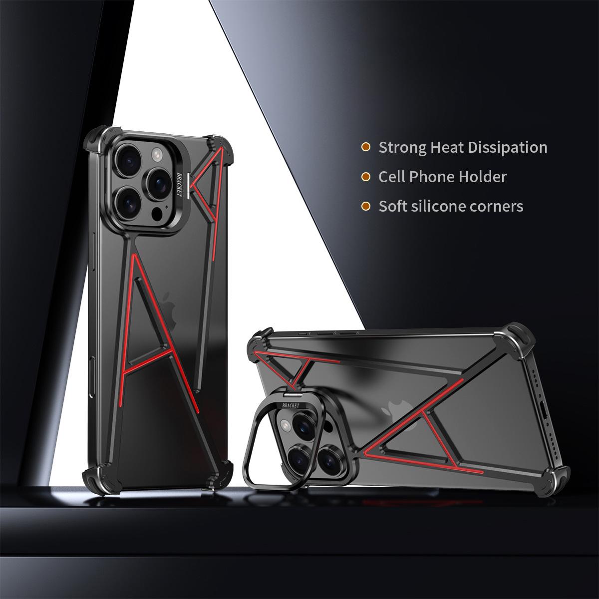 For iPhone 16 Pro Bumper Case Four Corner Airbag Kickstand Boardless A-Shape Metal Phone Cover Titanium
For iPhone 16 Pro Bumper Case Four Corner Airbag Kickstand Boardless A-Shape Metal Phone Cover Titanium