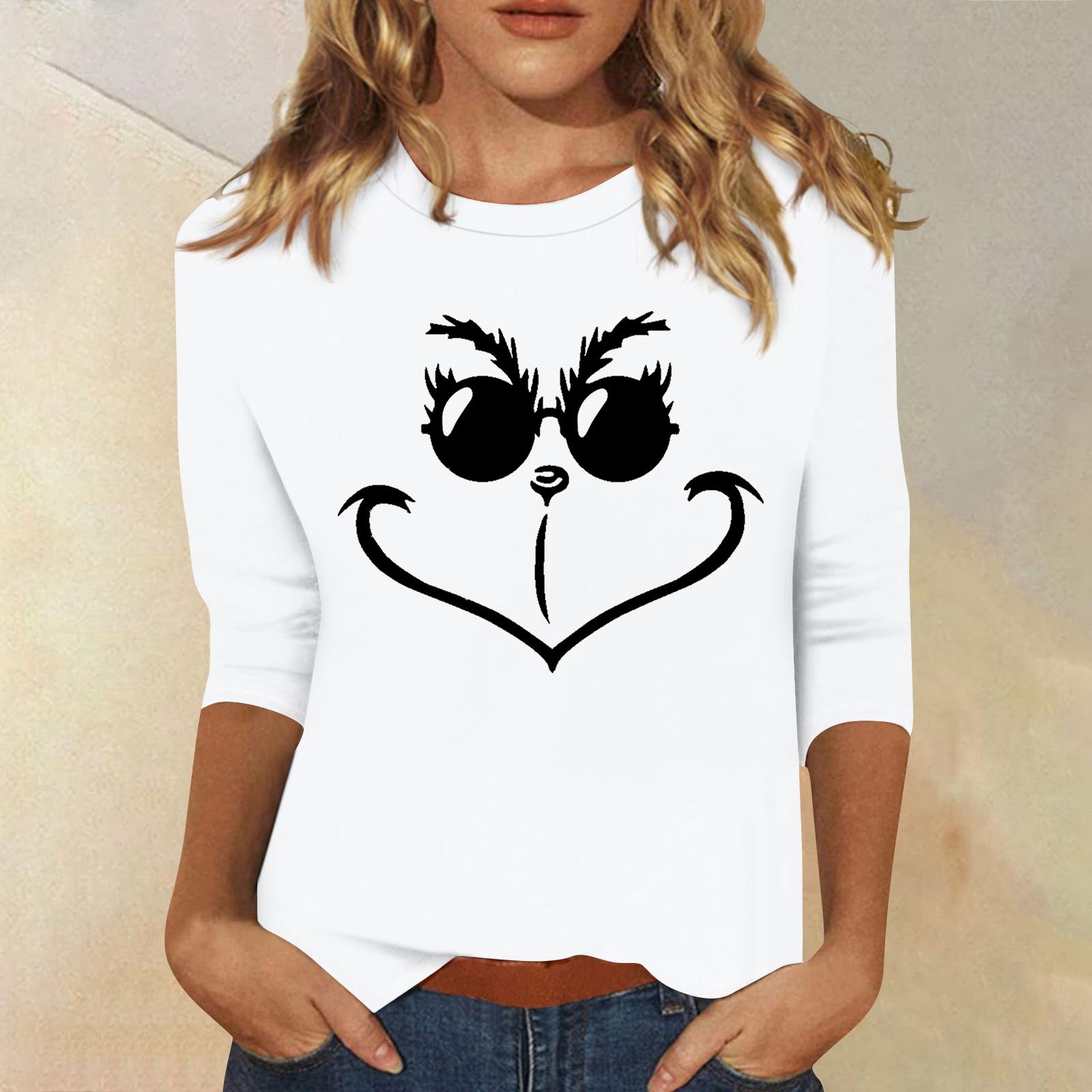 3/4 рукава топы для женщин футболка повседневные рождественские принты топы футболка круглый вырез пуловер блузка XL белый
3/4 рукава топы для женщин футболка повседневные рождественские принты топы футболка круглый вырез пуловер блузка XL белый