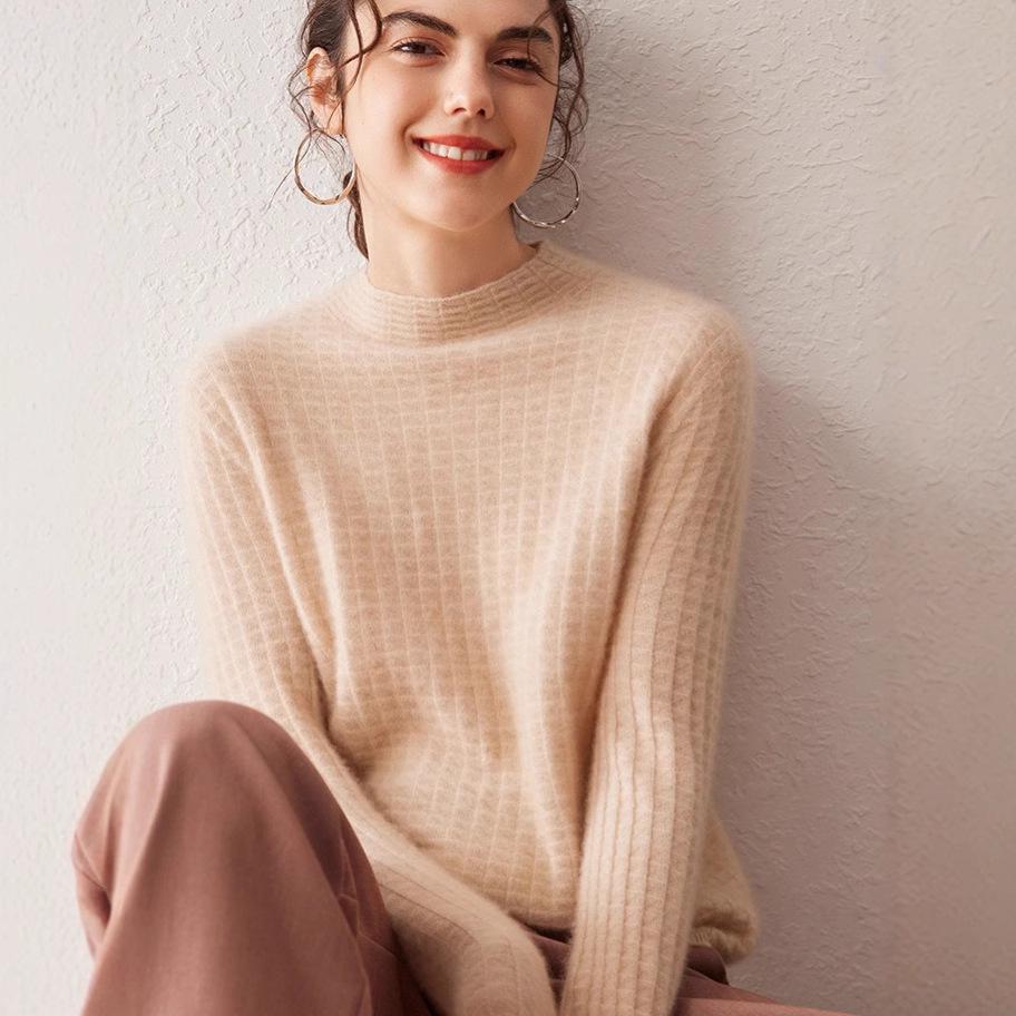 Women s Slimming Cashmere Waffle Knit High Neck Sweater - Solid Color, Autumn/Winter Extra Large
Women s Slimming Cashmere Waffle Knit High Neck Sweater - Solid Color, Autumn/Winter Extra Large