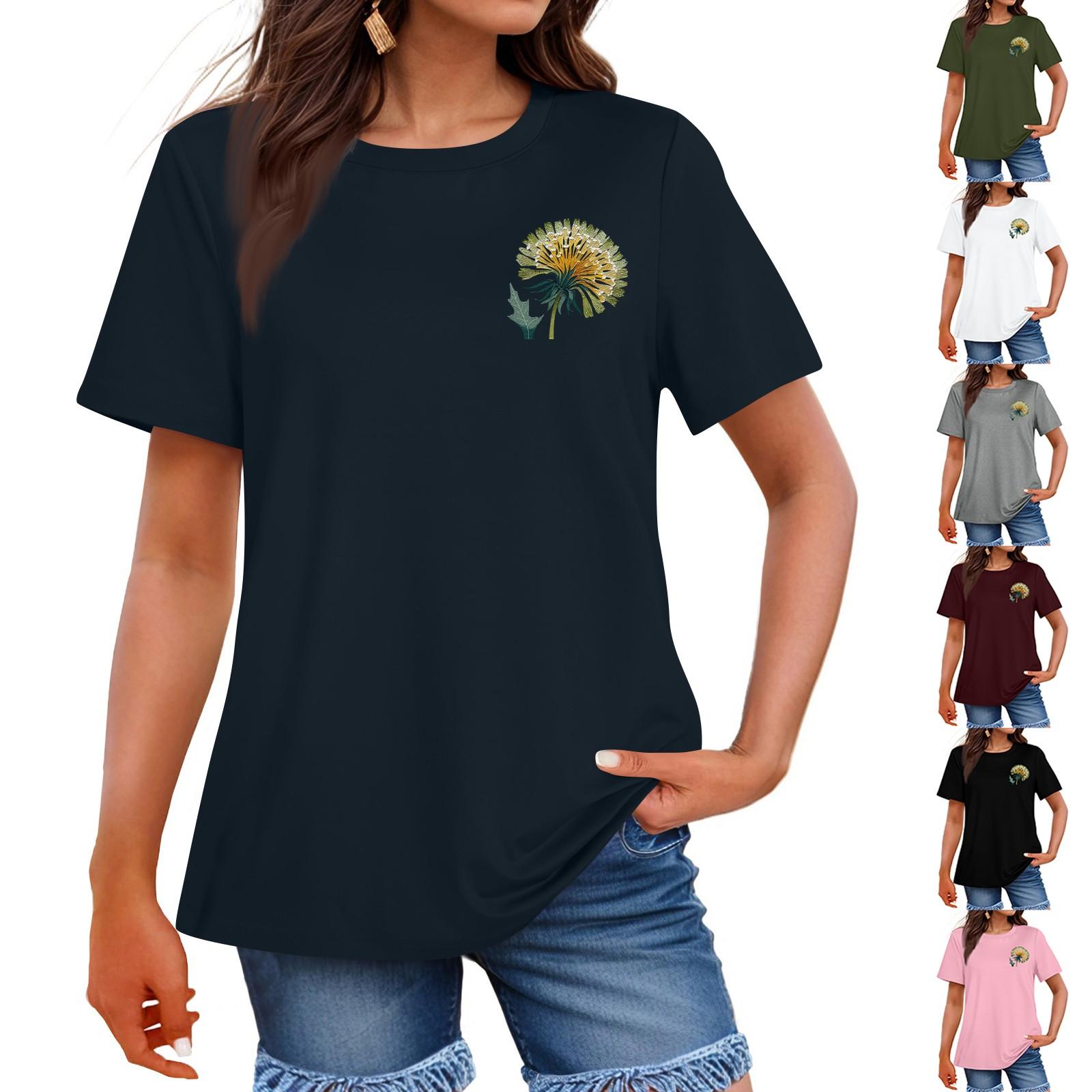 Ladies Loose Comfortable Casual Fashionable Plant Flower Printed Round Neck Short Sleeved Shirt S чёрный
Ladies Loose Comfortable Casual Fashionable Plant Flower Printed Round Neck Short Sleeved Shirt S чёрный