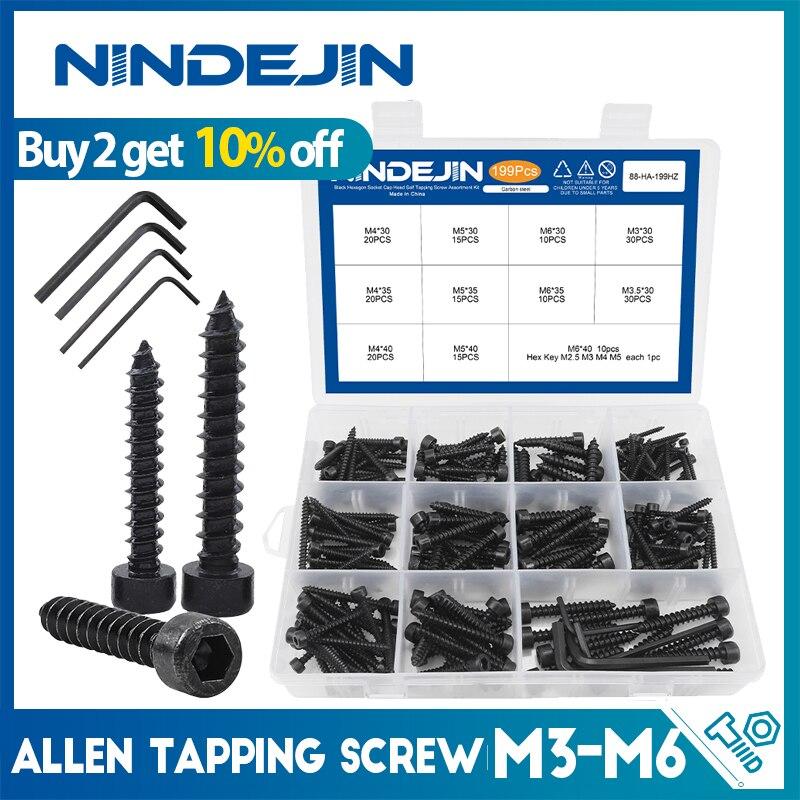NINDEJIN 199/353 шт. Шестигранная головка крышки самонарезающая головка M3 M4 M5 M6 Углеродистая сталь Шестигранная головка Набор для нарезания резьбы
NINDEJIN 199/353 шт. Шестигранная головка крышки самонарезающая головка M3 M4 M5 M6 Углеродистая сталь Шестигранная головка Набор для нарезания резьбы