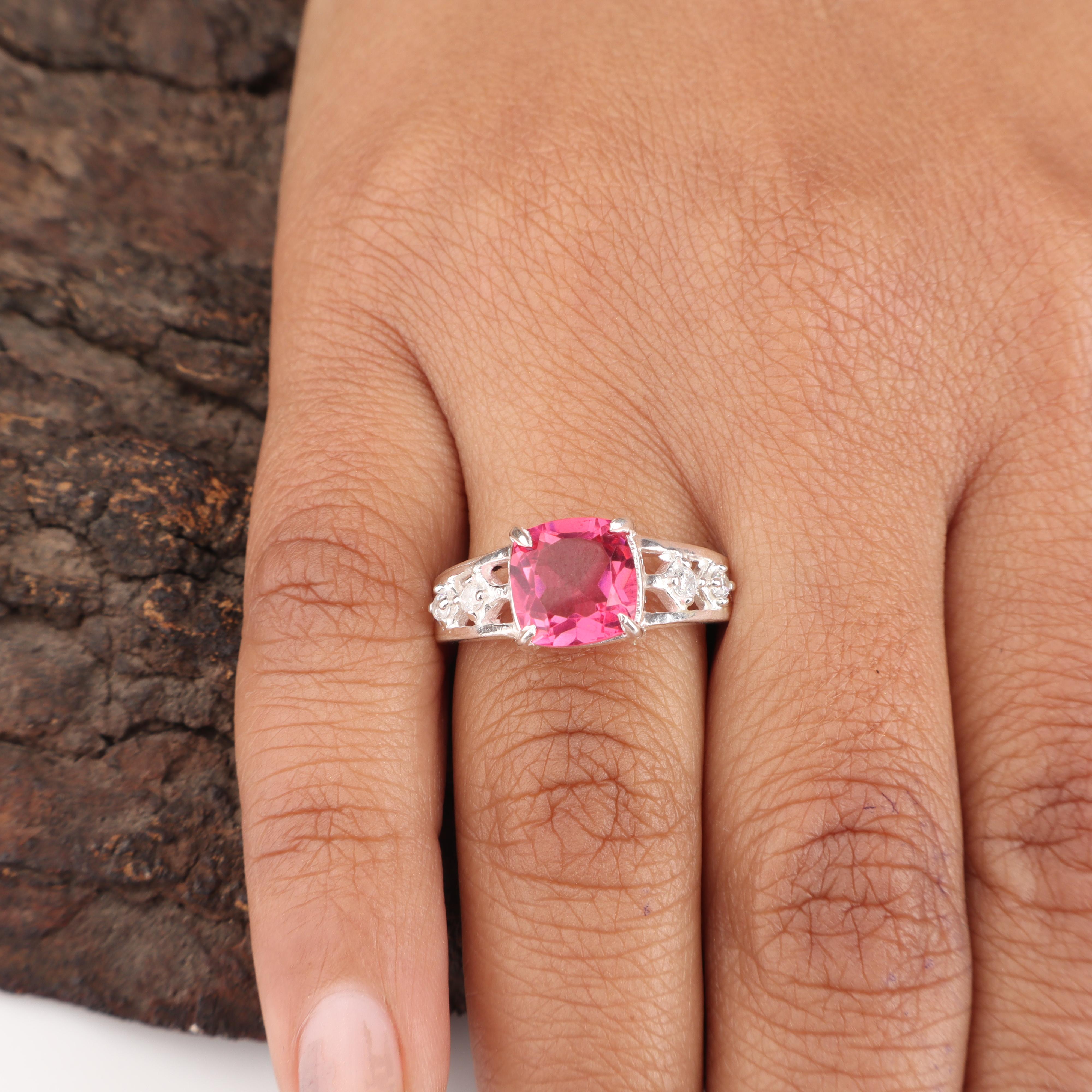 Pink Tourmaline Gemstone 925 Sterling Silver Women Jewelry Designer Ring For Anniversary Gift CZR-15-2 4
Pink Tourmaline Gemstone 925 Sterling Silver Women Jewelry Designer Ring For Anniversary Gift CZR-15-2 4