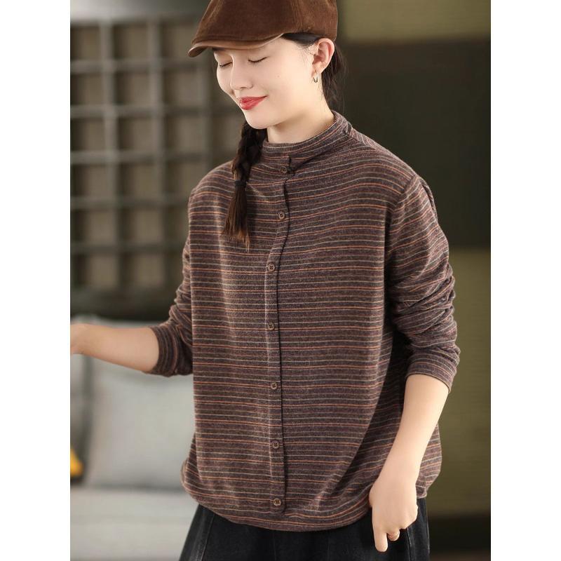 Autumn Winter Retro Fried Color Striped Velvet Sweatshirt Women s Half Turtleneck Long-sleeved Pullover Casual Bottoming Top L коричневий
Autumn Winter Retro Fried Color Striped Velvet Sweatshirt Women s Half Turtleneck Long-sleeved Pullover Casual Bottoming Top L коричневий