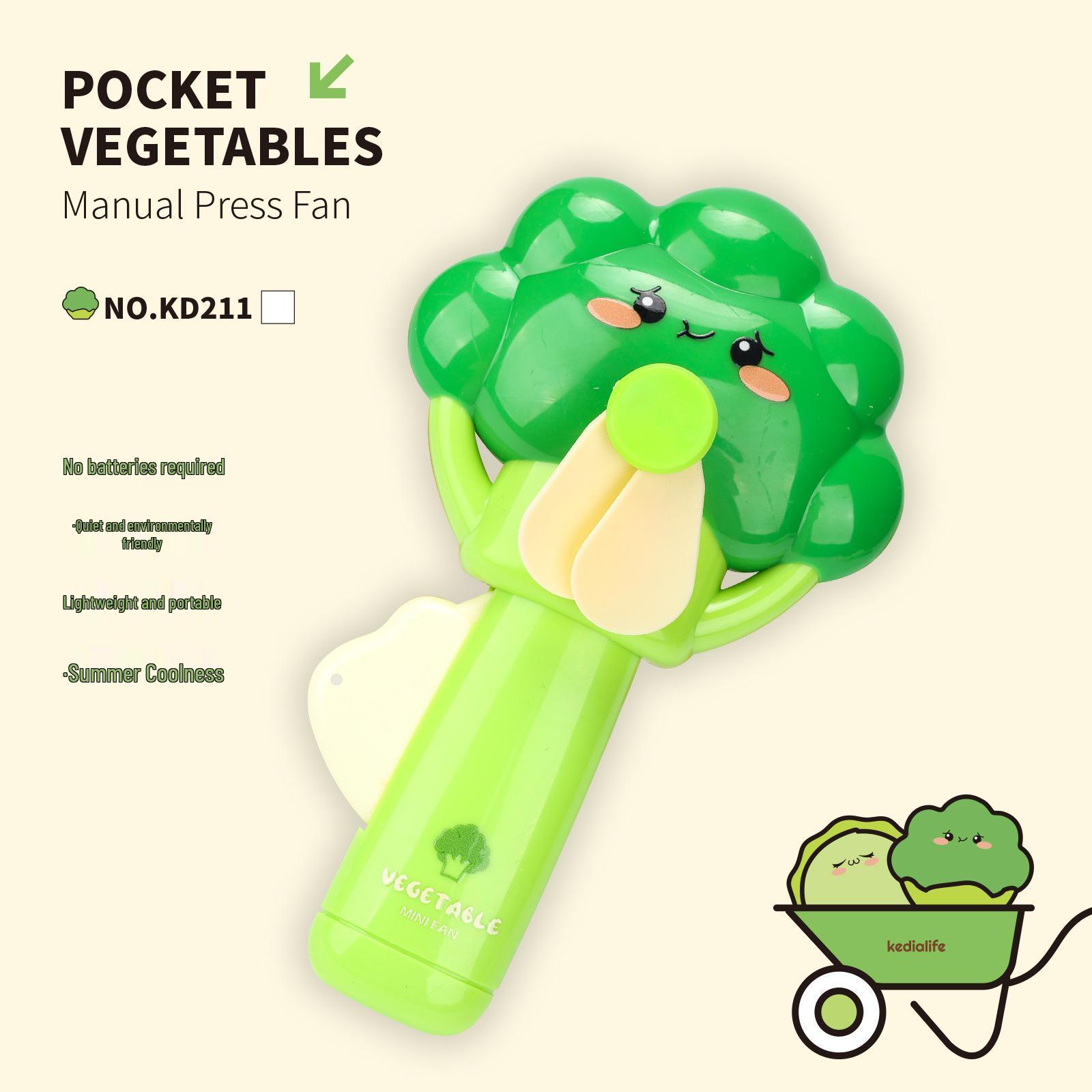 Portable Cartoon Mini Vegetable Hand-Press Fan - Perfect Student Gift for Outdoor or Desktop Use 7x4.5x17 cm
Portable Cartoon Mini Vegetable Hand-Press Fan - Perfect Student Gift for Outdoor or Desktop Use 7x4.5x17 cm